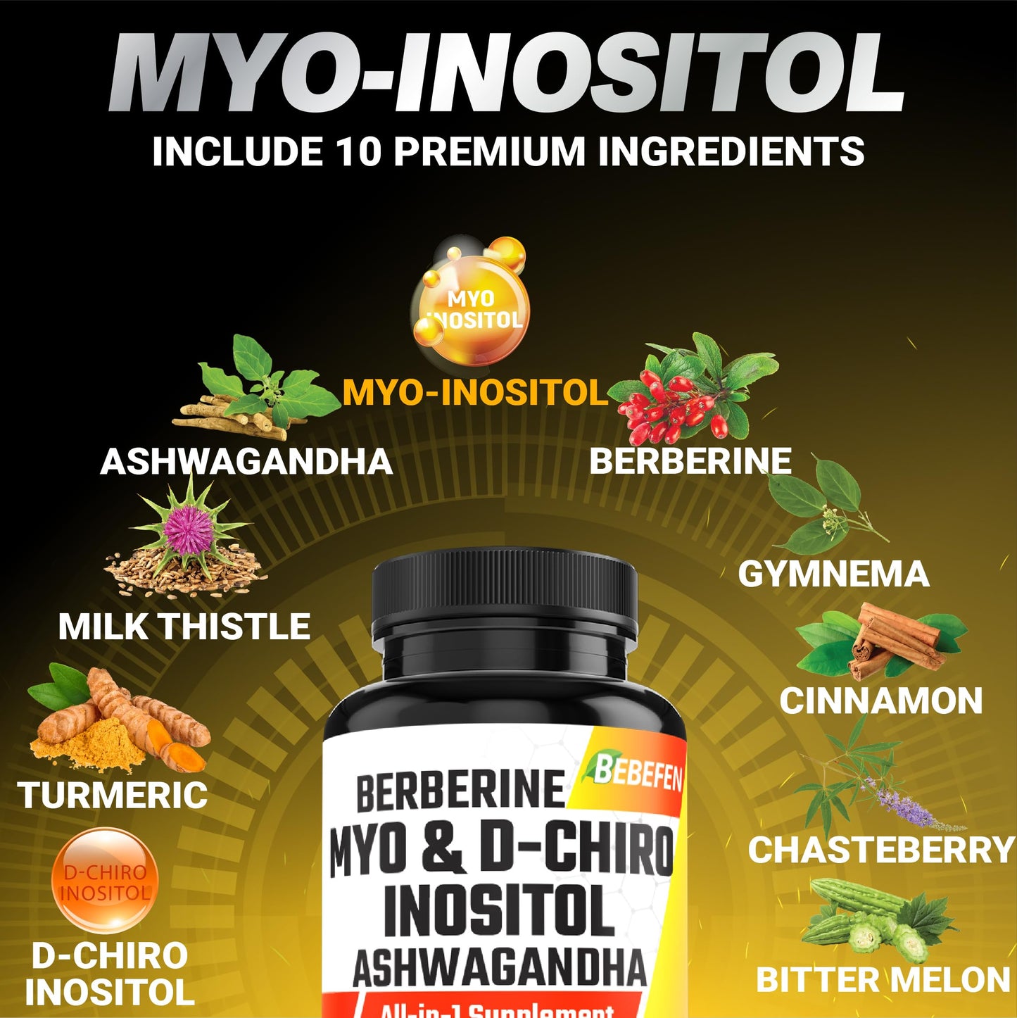 Suplemento BEBEFEN con cúrcuma y melón amargo para salud
