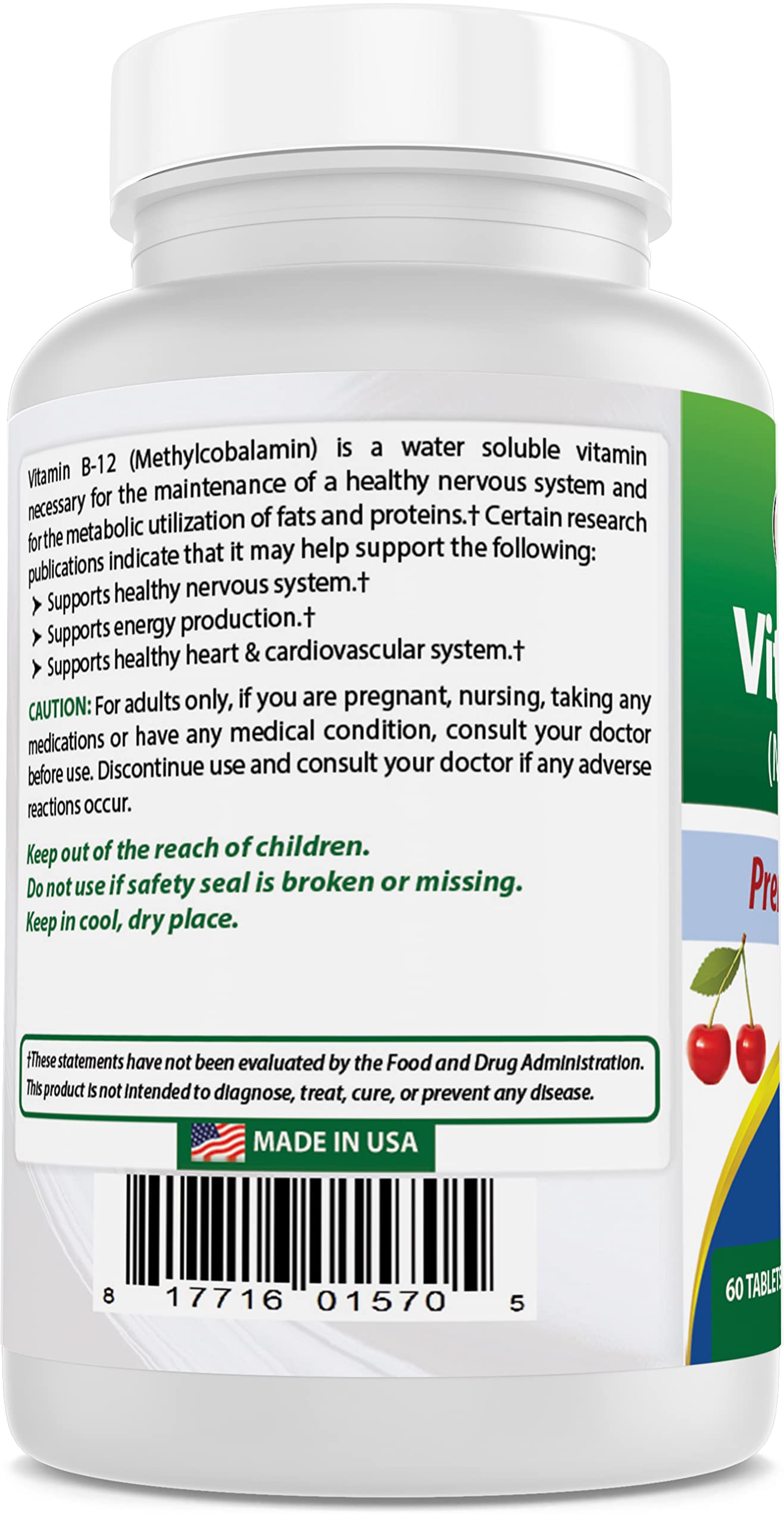 Suplemento best naturals vitamina b12 para energía