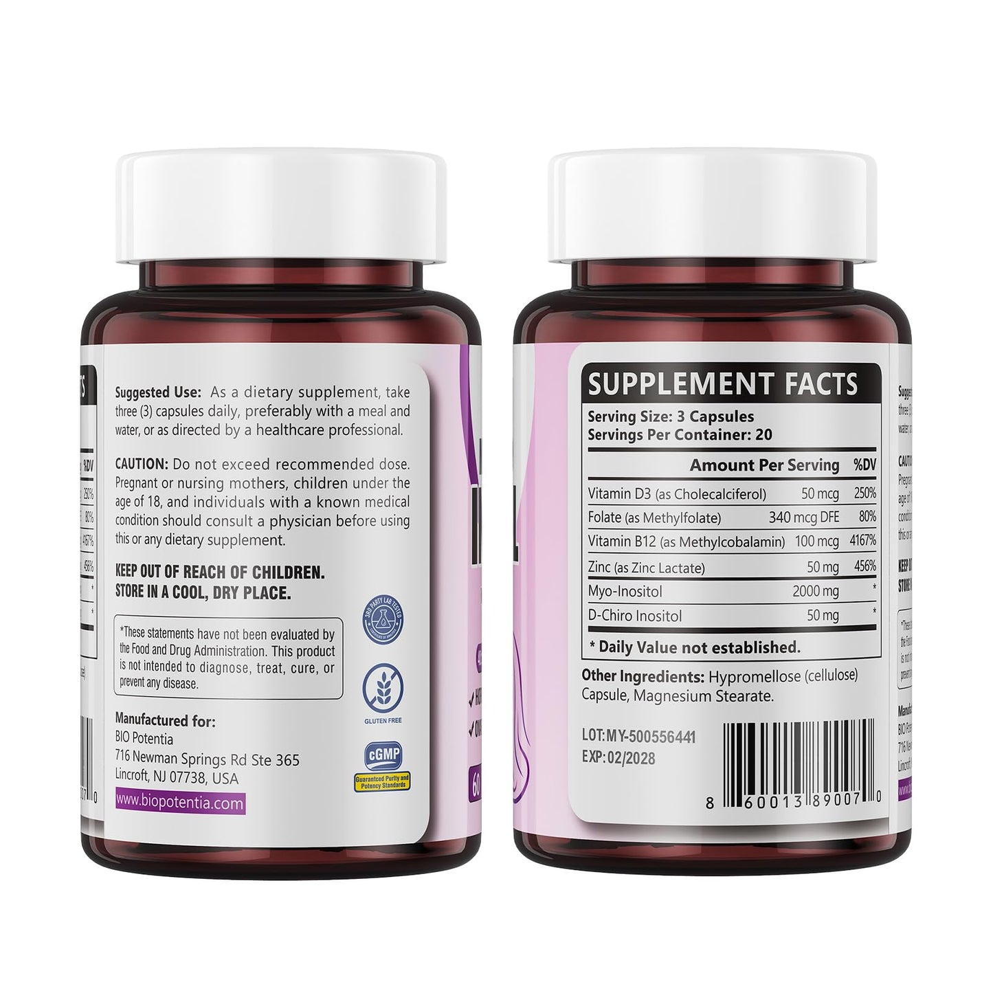 Suplemento BIO POTENTIA con ingredientes para función ovárica