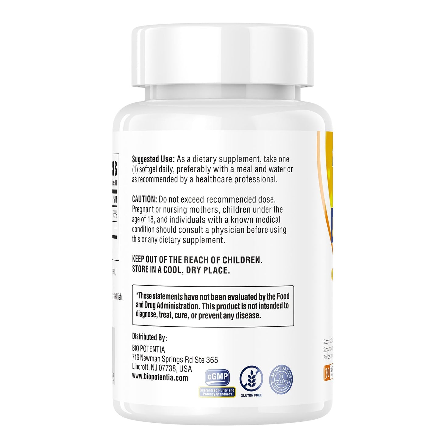 Suplemento BIO POTENTIA vitamina D3 K2 botella y cápsulas
