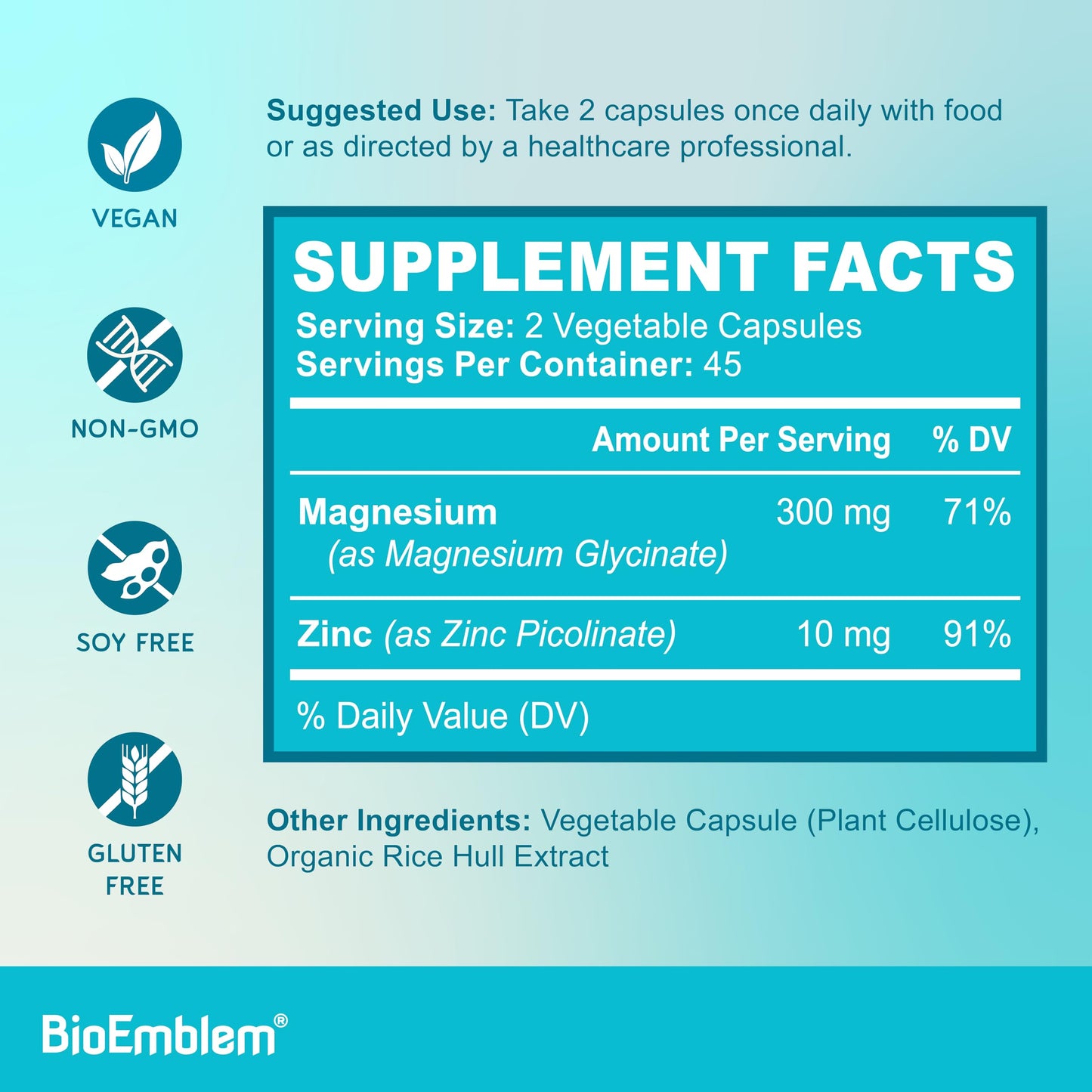 Suplemento BioEmblem con minerales y vitaminas esenciales