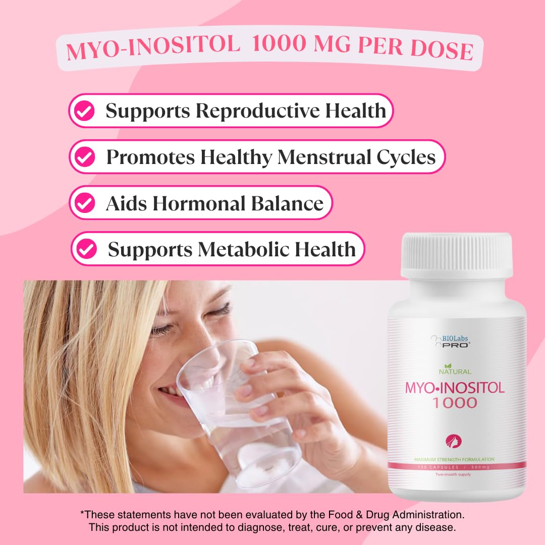 Suplemento BIOLABS PRO mio-inositol sin gluten y parabenos
