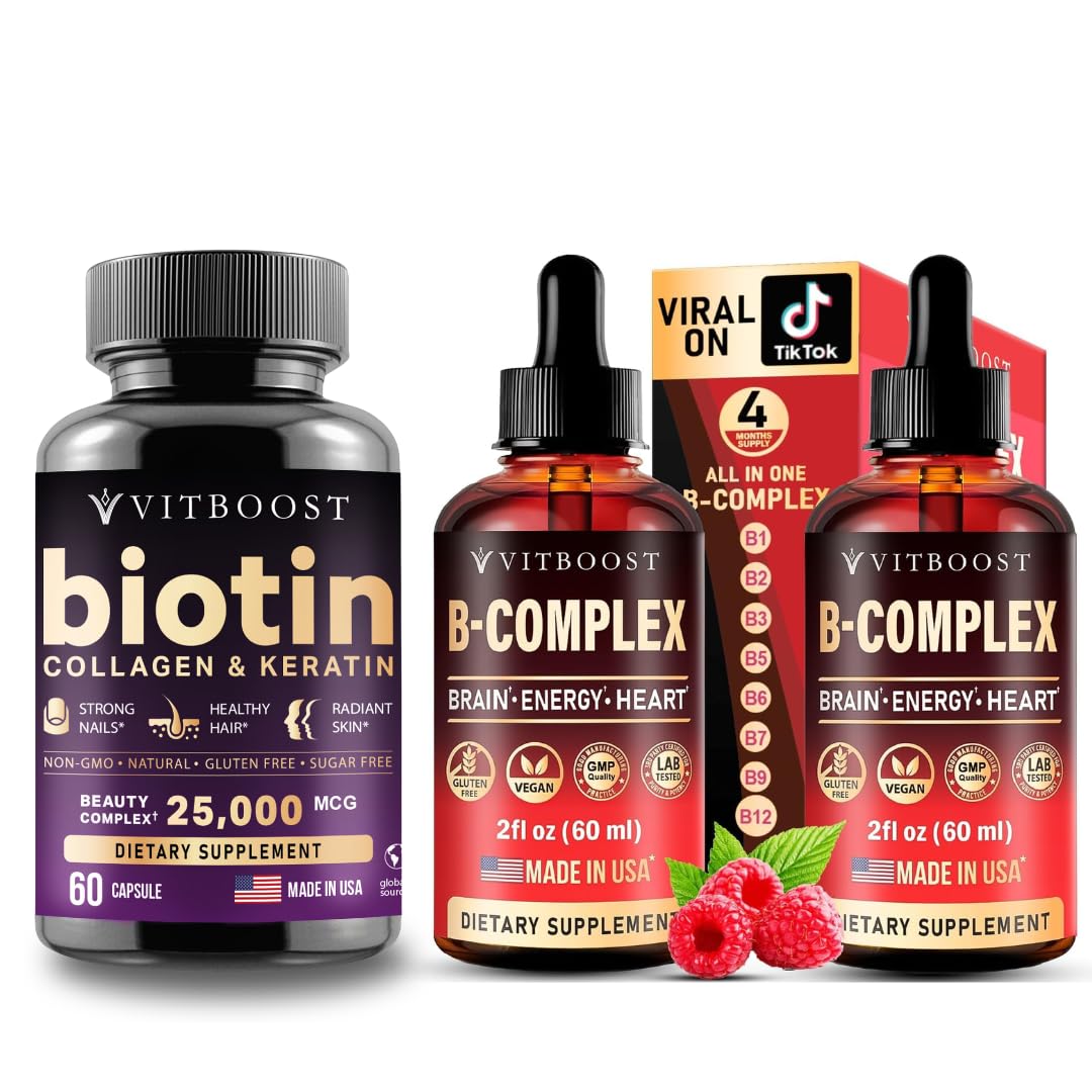Botella de suplemento biotina con ácido hialurónico y colágeno