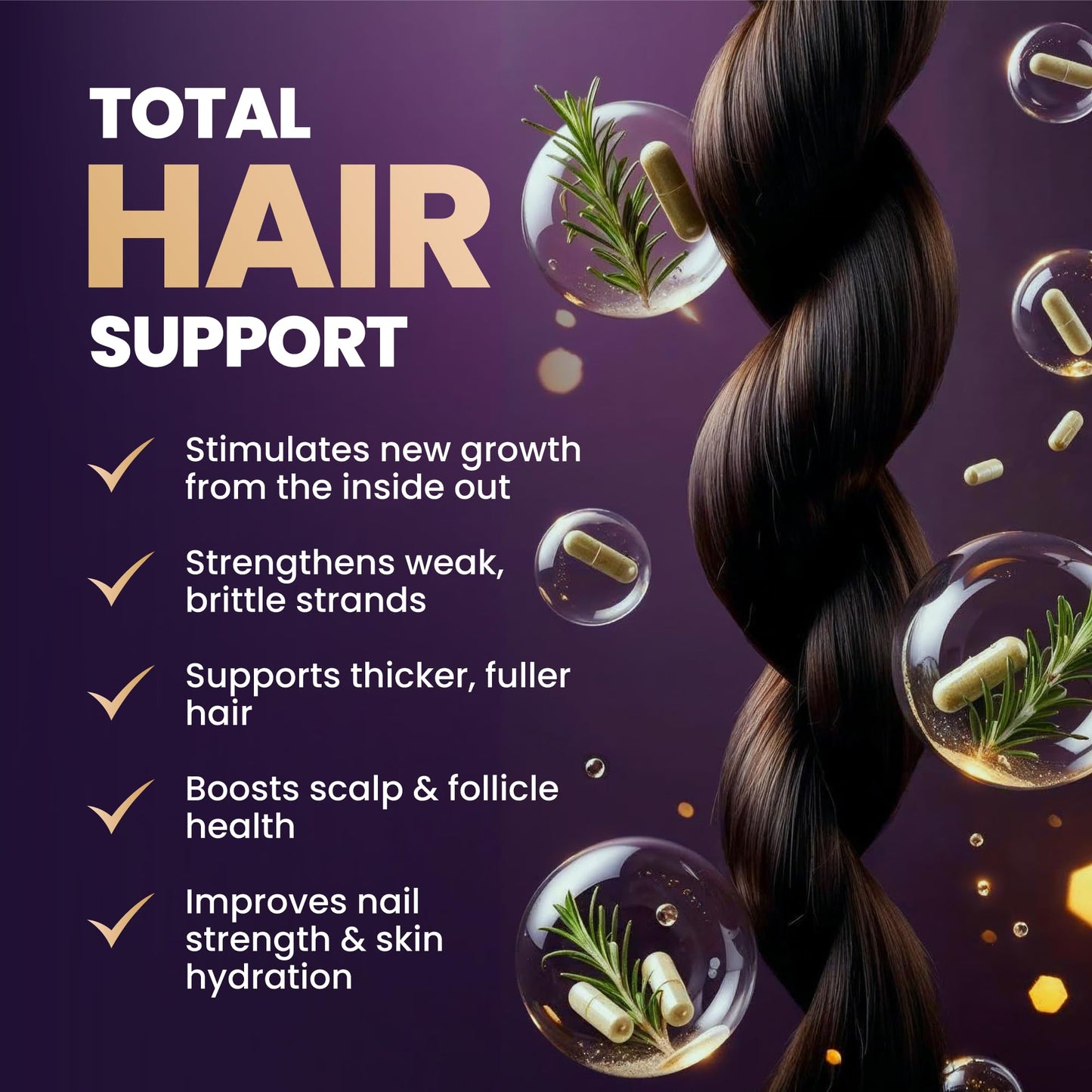 Suplemento biotina para cabello piel y uñas 3 paquetes