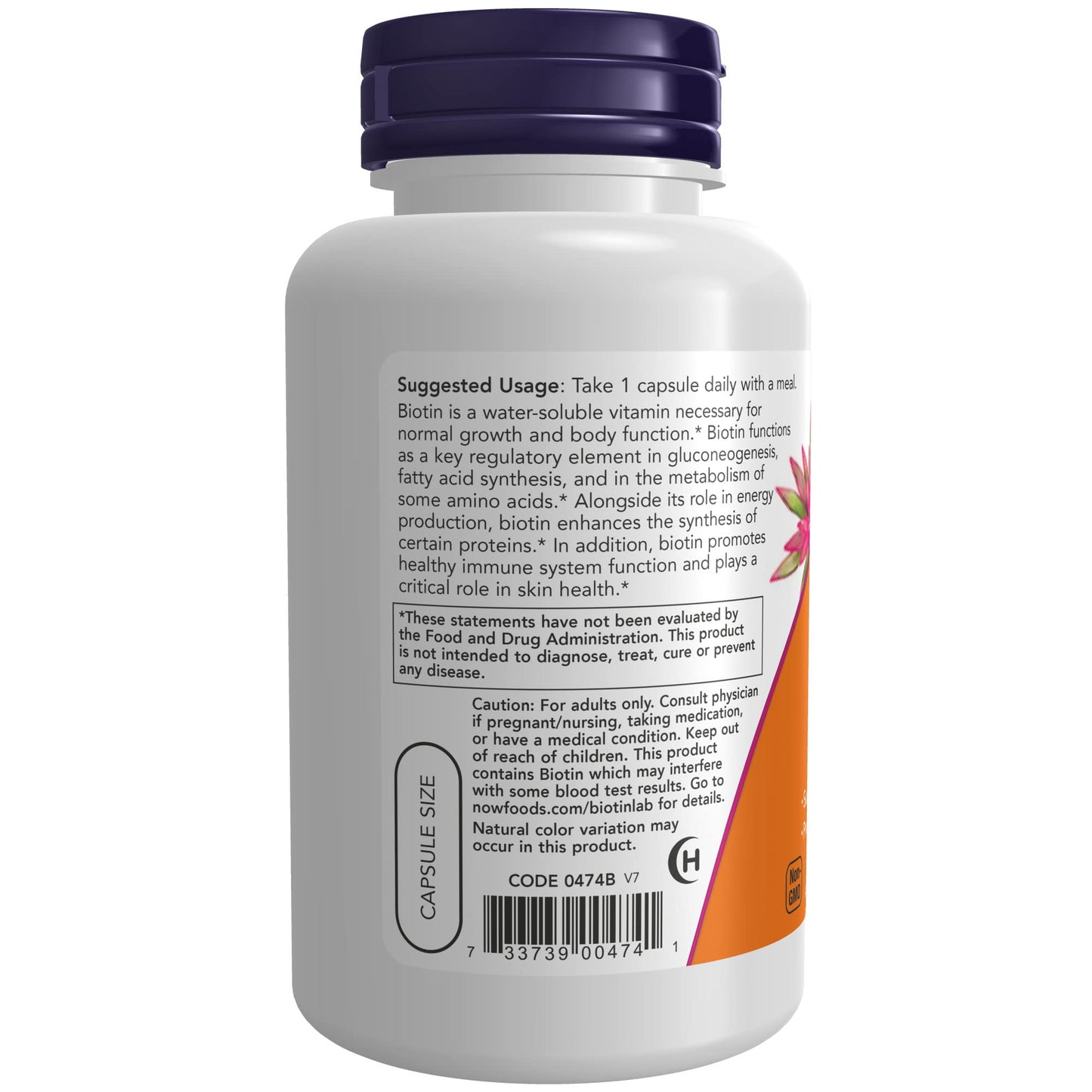 suplemento biotina cápsulas 5000 mcg NOW Foods cuidado cabello