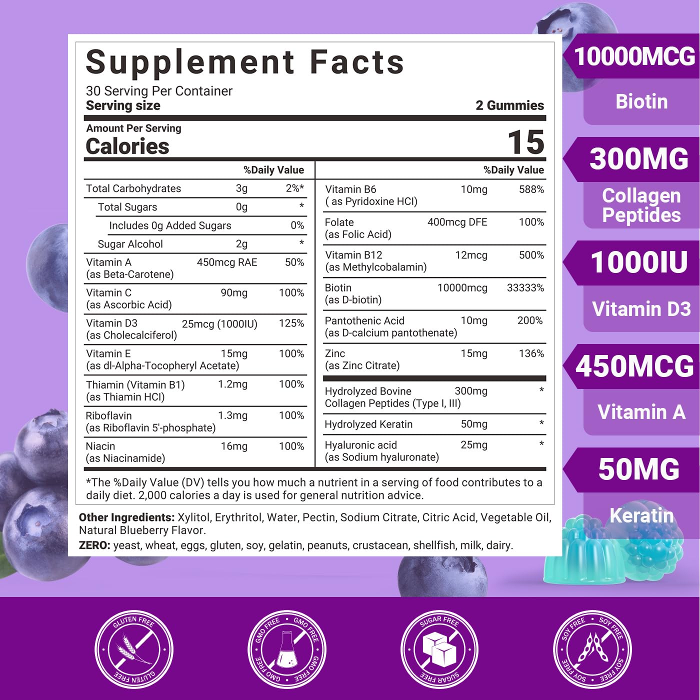 Suplemento biotina para fortalecer uñas y piel Wiszeen