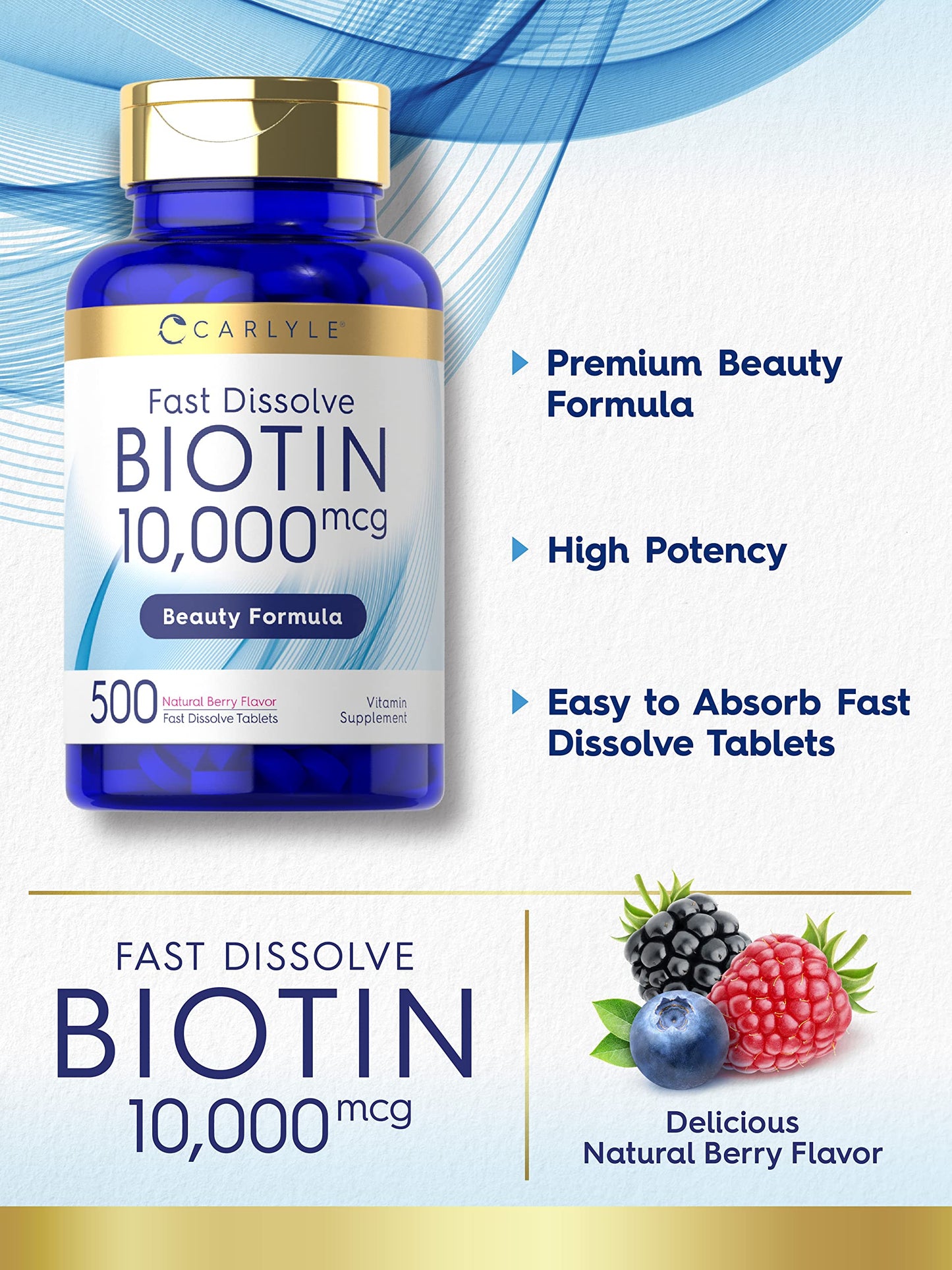 Suplemento biotina vegetariano sin gluten sin GMO Carlyle