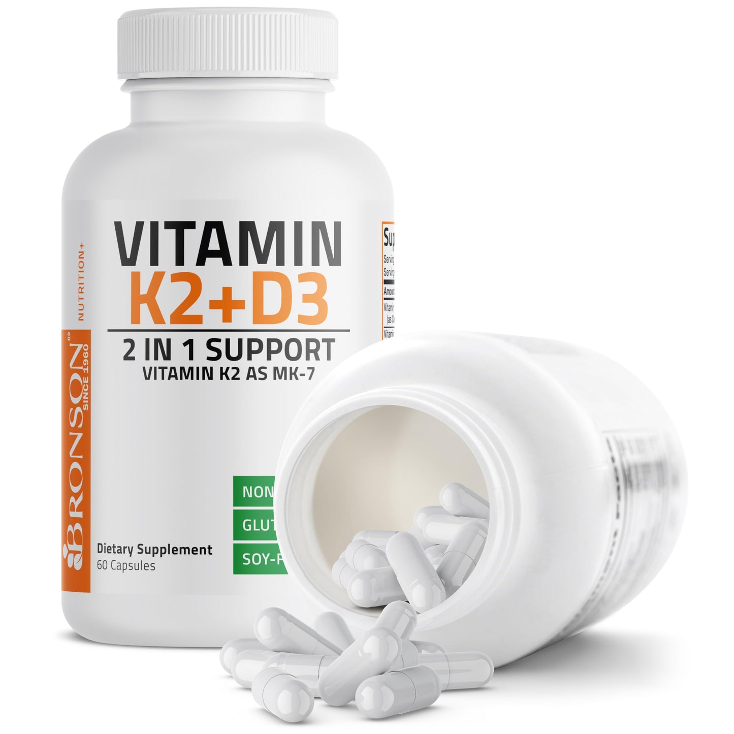Suplemento bronson no ogm vitamina d3 k2 mk7