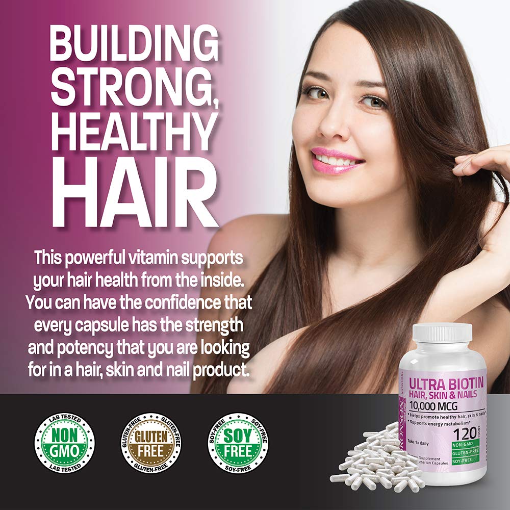 Suplemento Bronson Ultra Biotina cabello piel uñas saludables