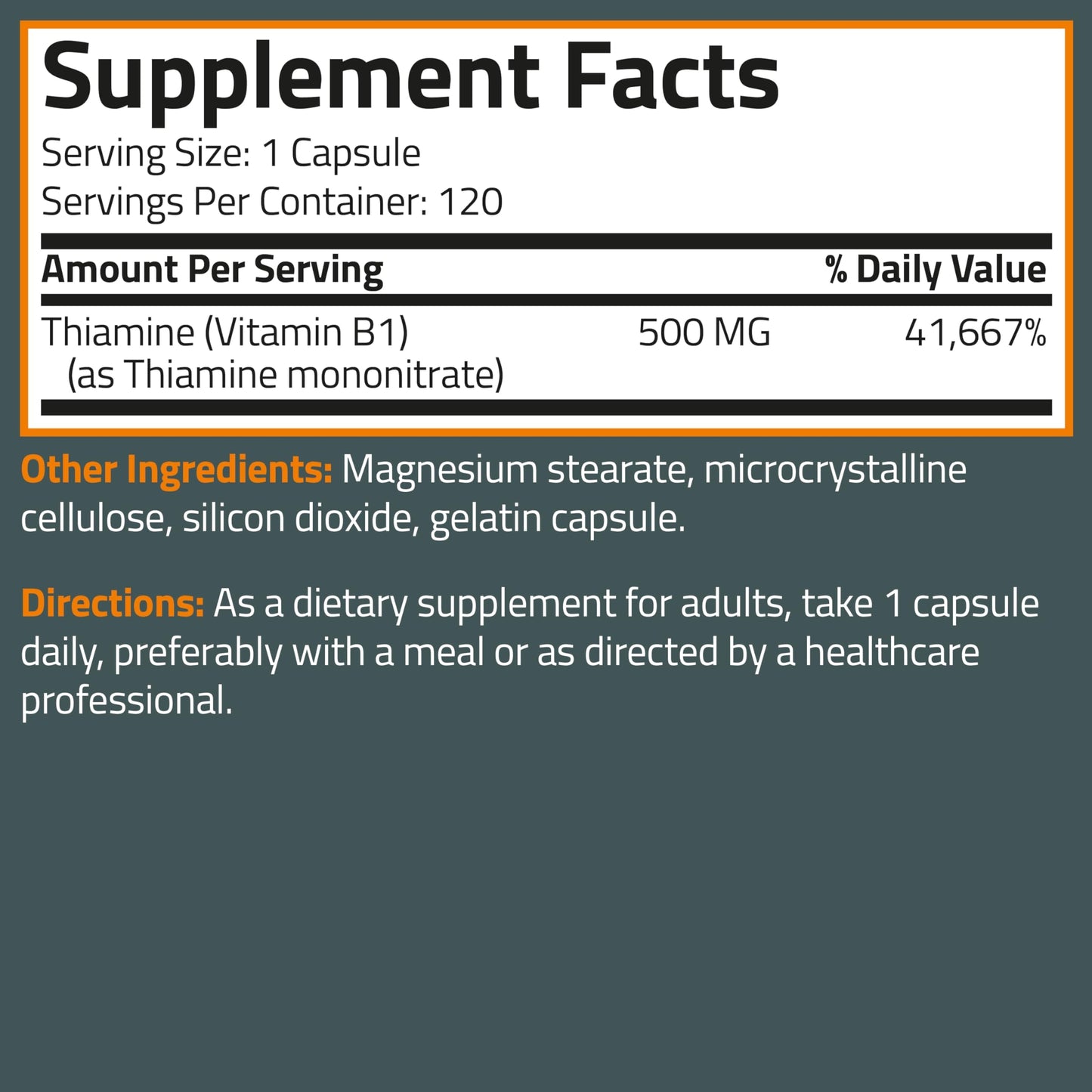 Suplemento Bronson Vitamina B1 apoyo sistema nervioso
