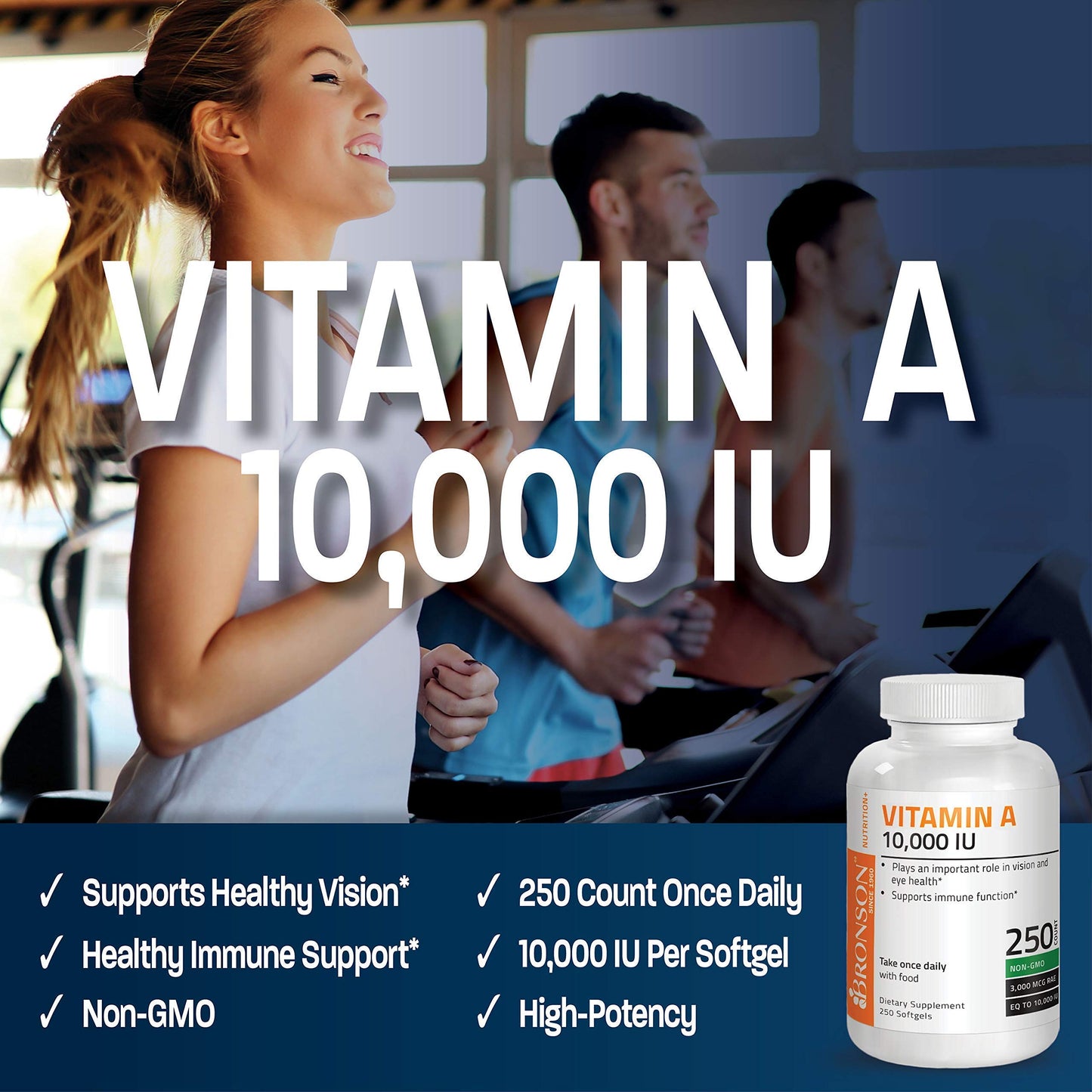 Suplemento Bronson de Vitamina D3 y A para fortalecer huesos