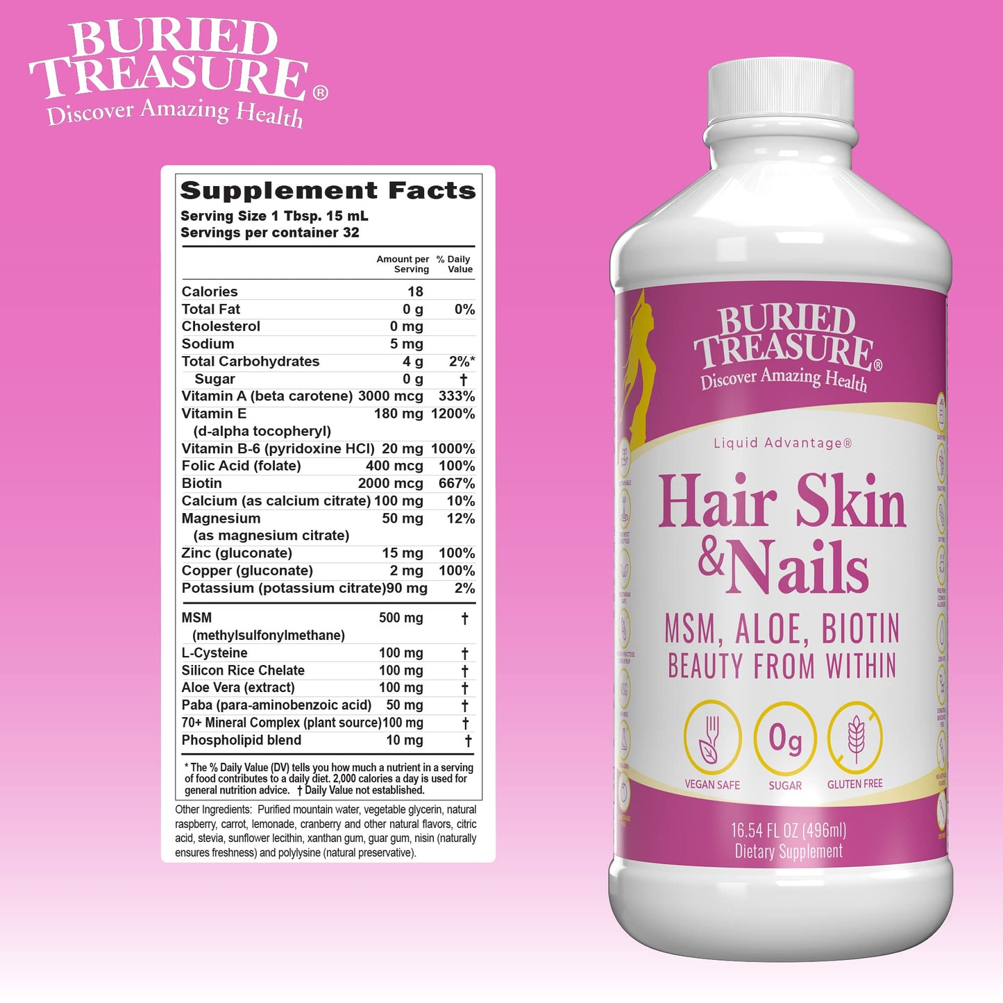 Suplemento Buried Treasure libre de gluten y BPA 16 oz