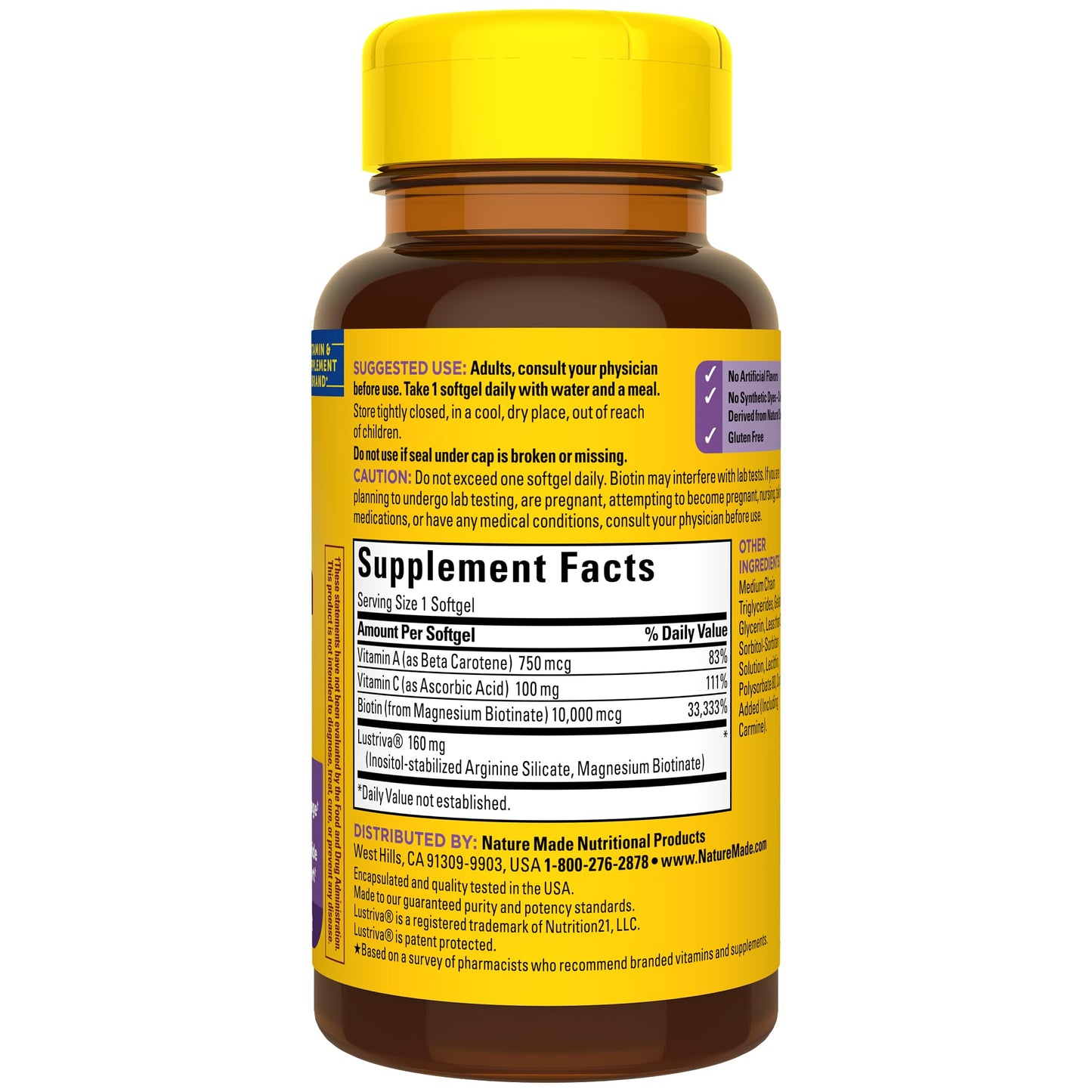 Suplemento para cabello grueso y saludable Nature Made