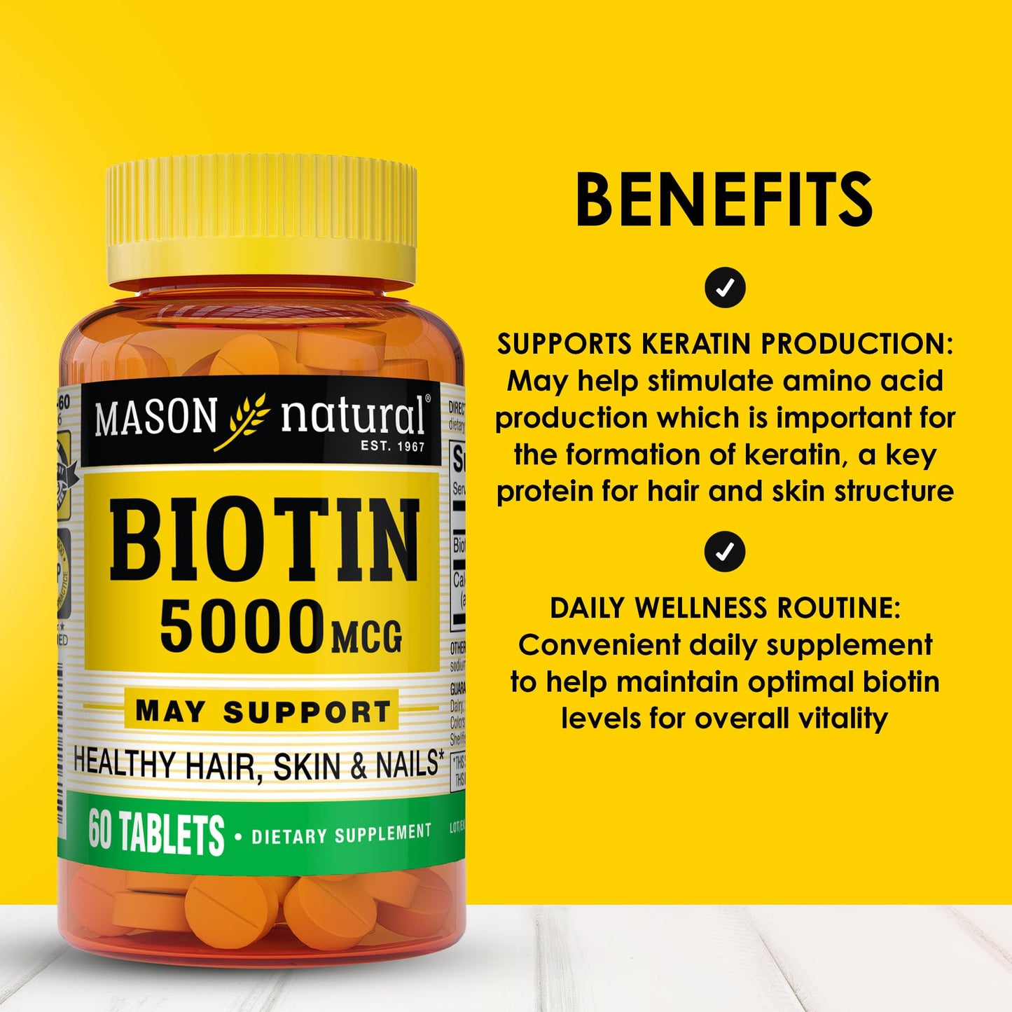 Suplemento para cabello, piel y uñas saludables