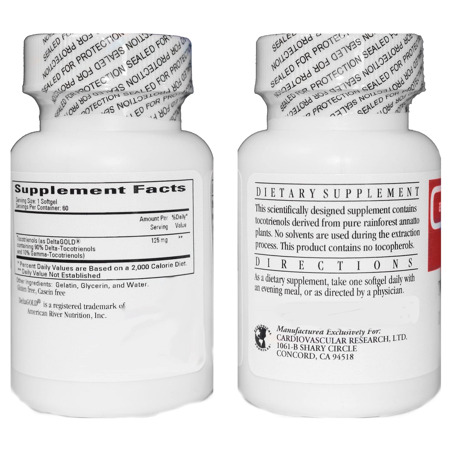 Suplemento Cardiovascular Research vitamina e tocotrienoles 125 mg