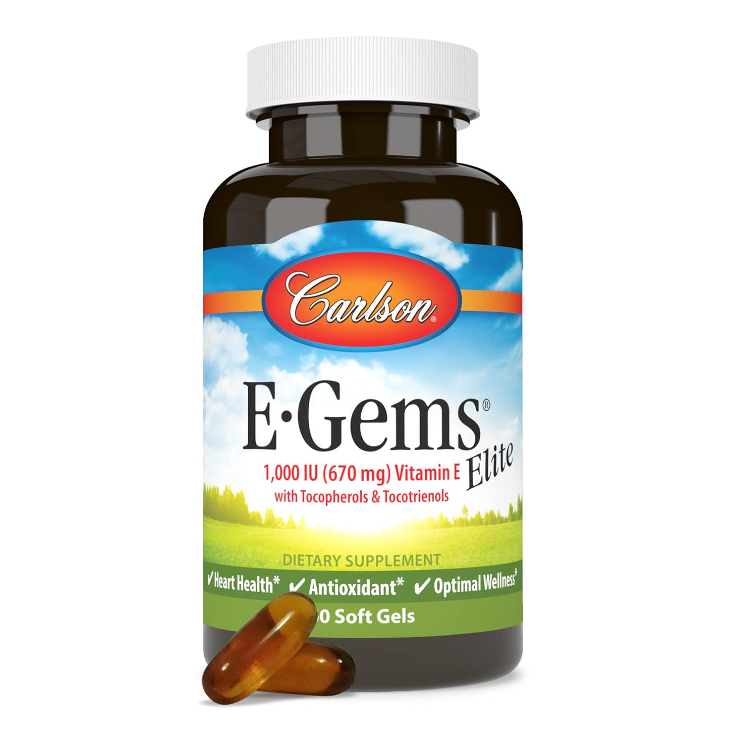 Suplemento Carlson E-Gems Elite para salud celular y bienestar