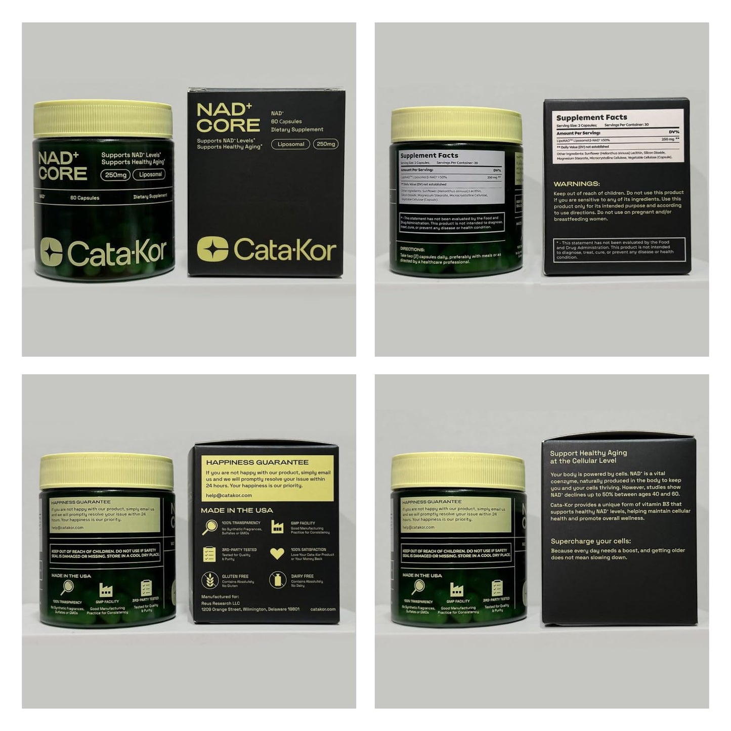 Suplemento celular LipoNAD Cata-Kor 250 mg NAD precursor