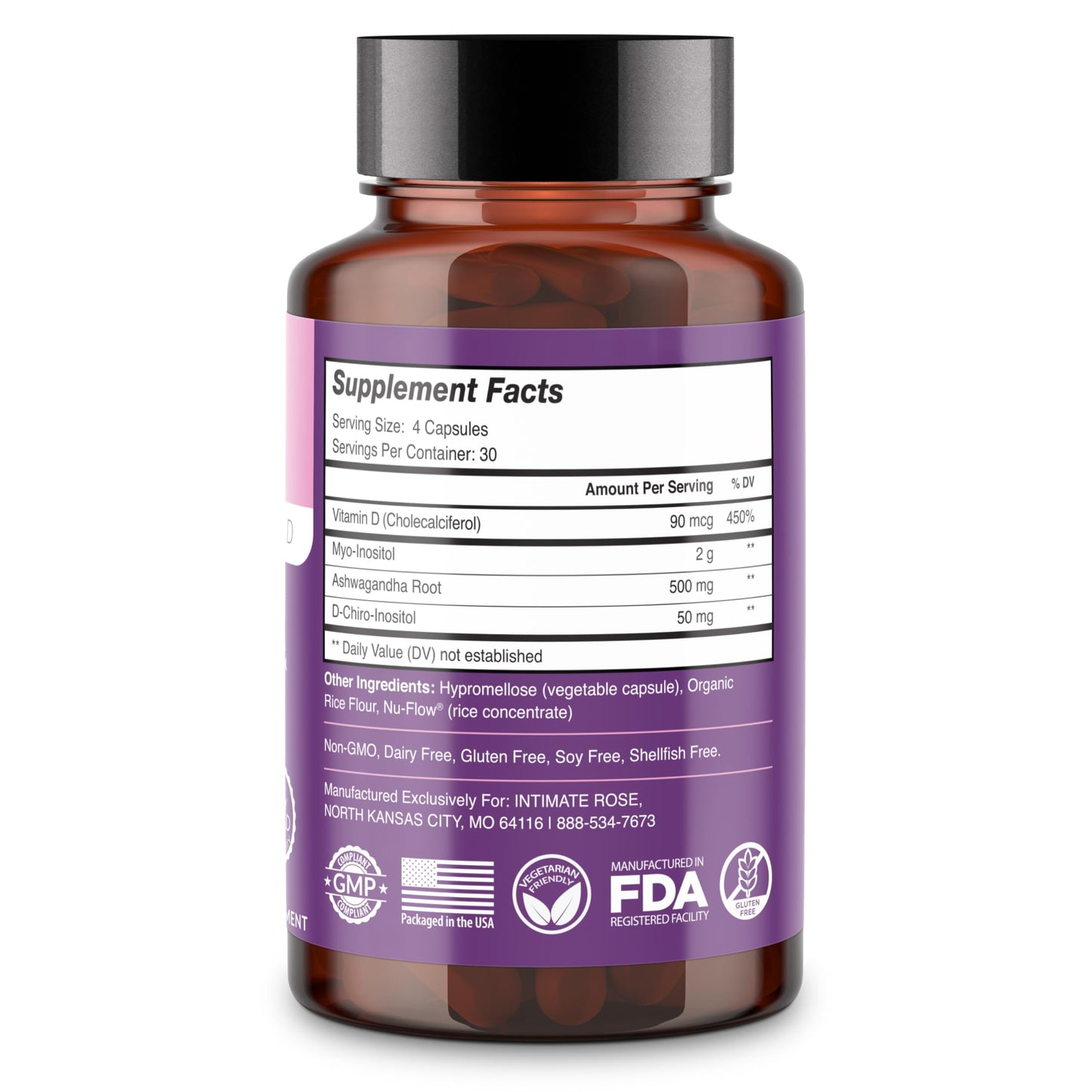 Suplemento certificado Intimate Rose inositol 40:1