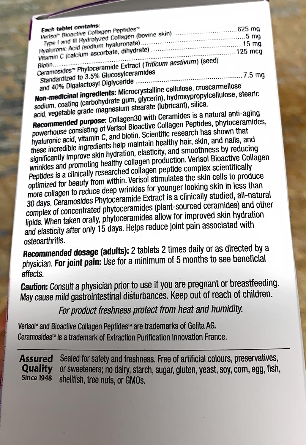 Suplemento colágeno ceramidas biotina webber naturals tabletas
