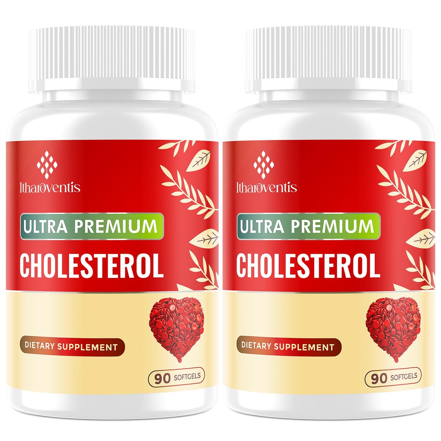 Botella de suplemento para colesterol Itharoventis 180 softgels