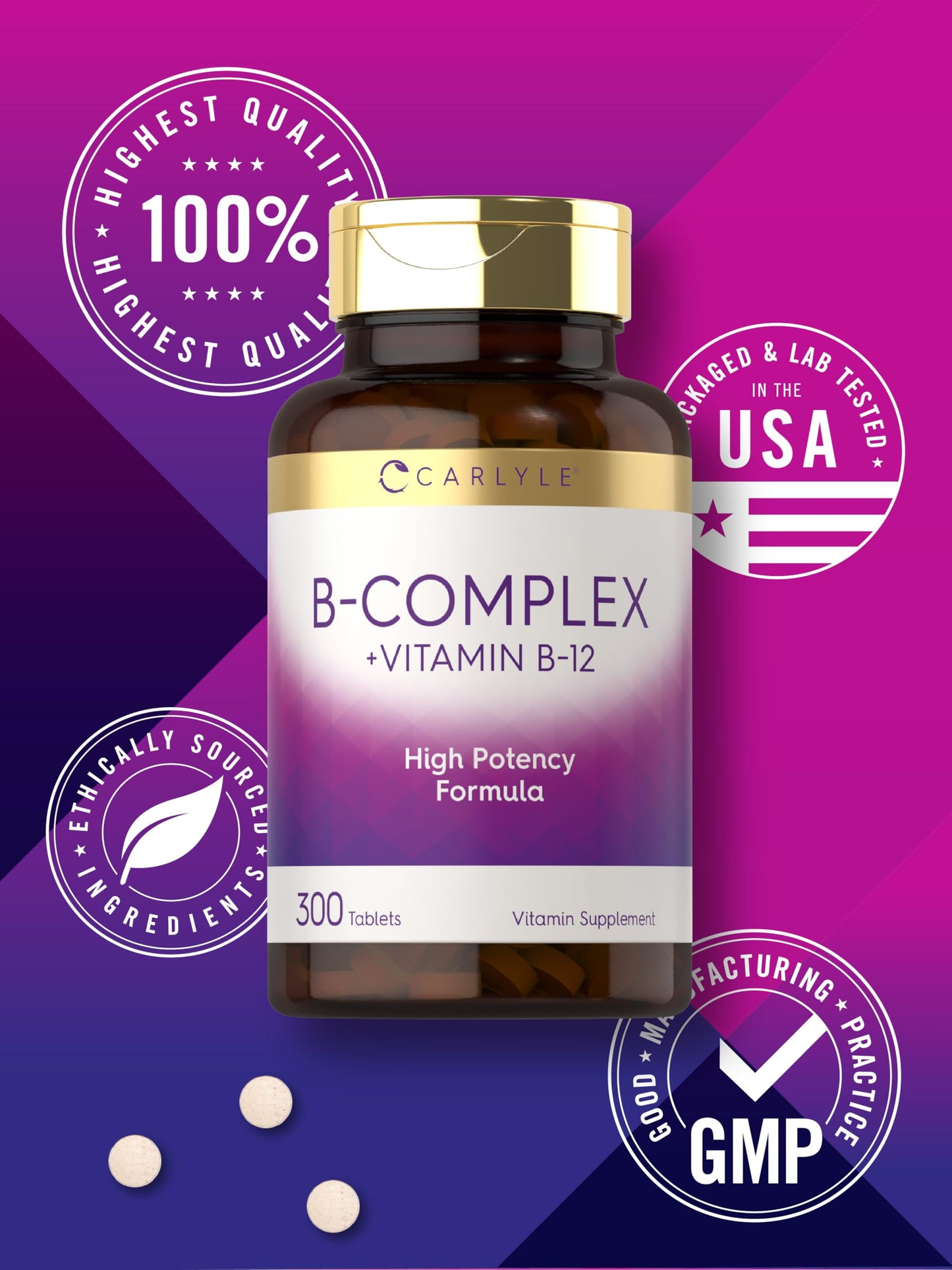 Suplemento complejo B Carlyle alta potencia ingredientes confiables