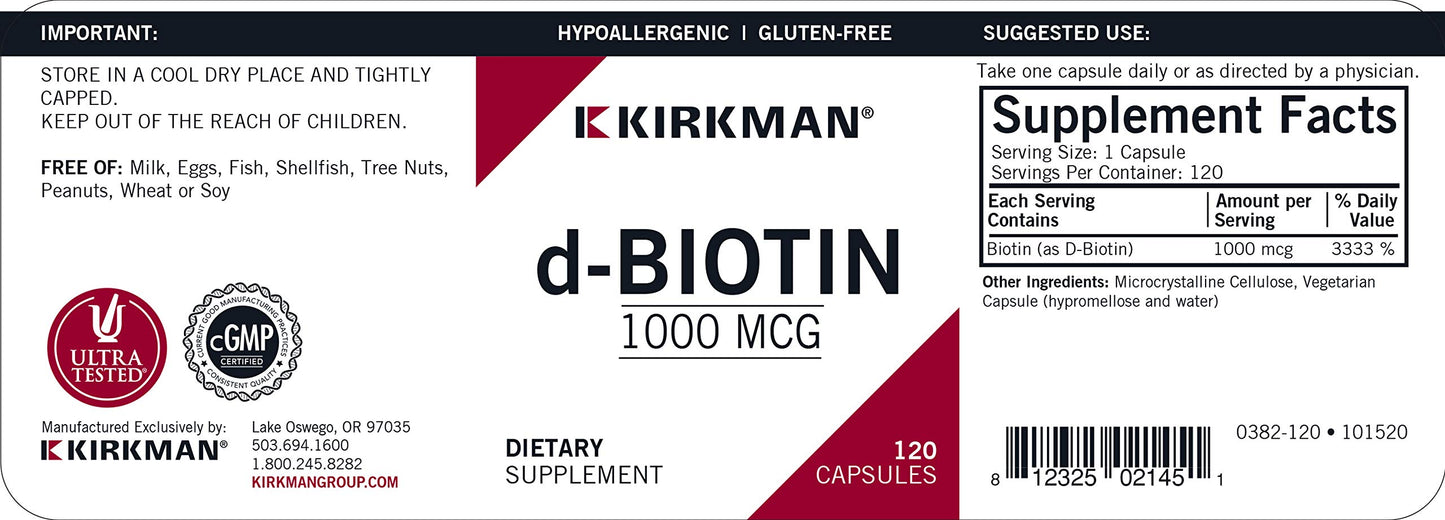 Suplemento d-Biotina para piel, cabello y metabolismo saludable