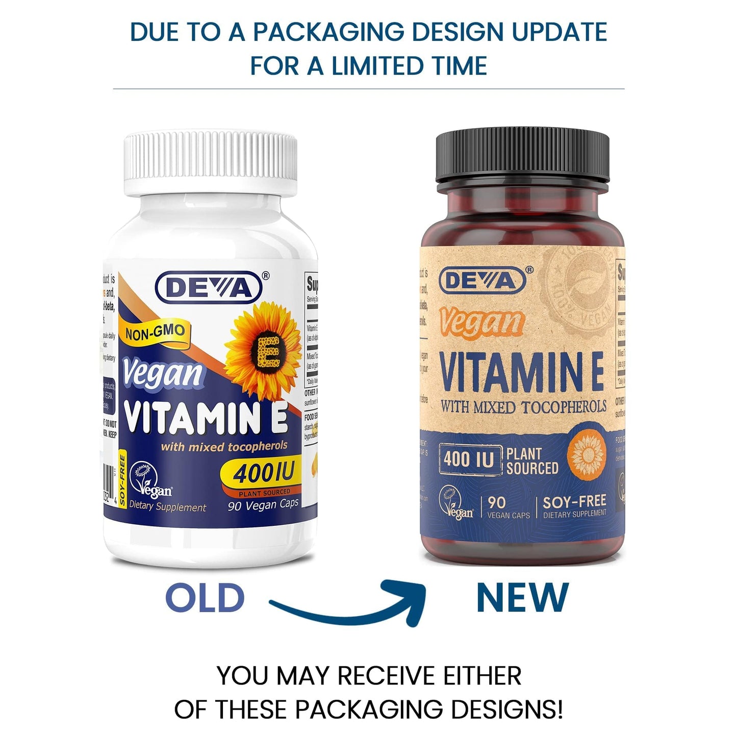 Suplemento DEVA Vitamina E con tocoferoles mixtos vegano
