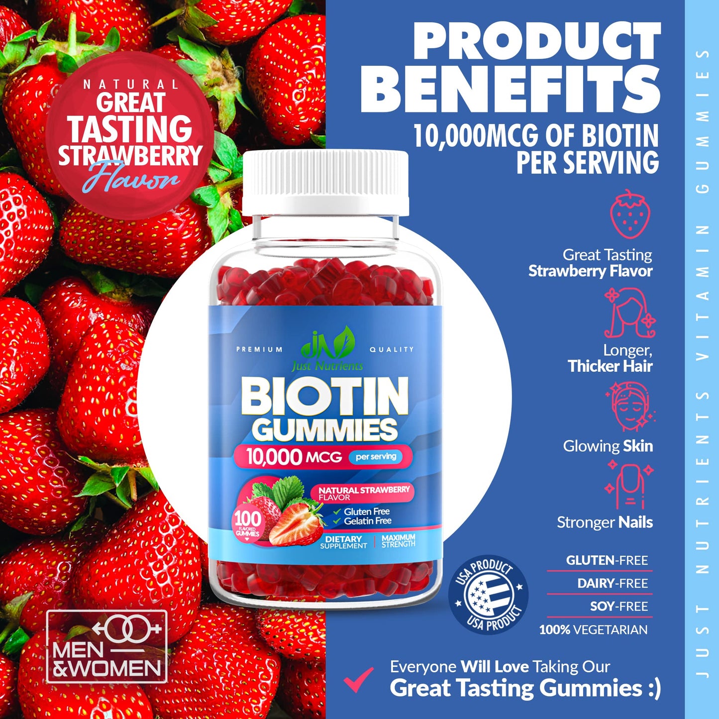 suplemento diario biotina 10000mcg para hombre y mujer