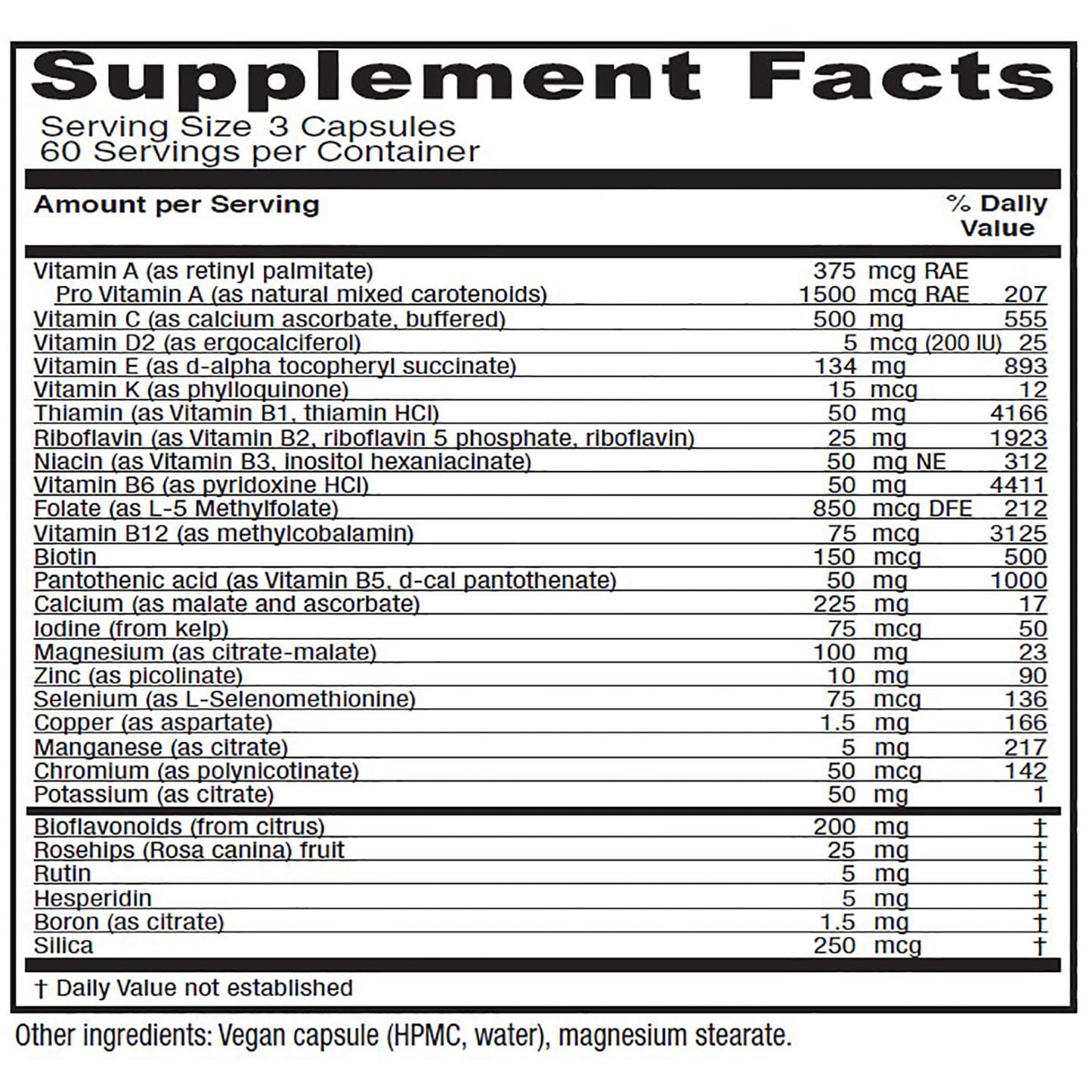 Suplemento diario multivitamínico Vitanica para mujeres.