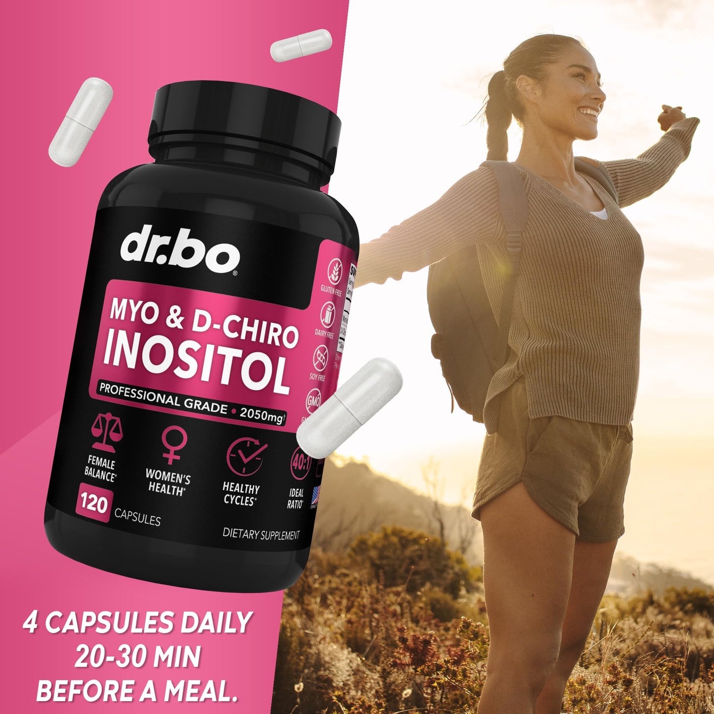 Suplemento DR. BO para aliviar hinchazón y apoyar ciclo menstrual