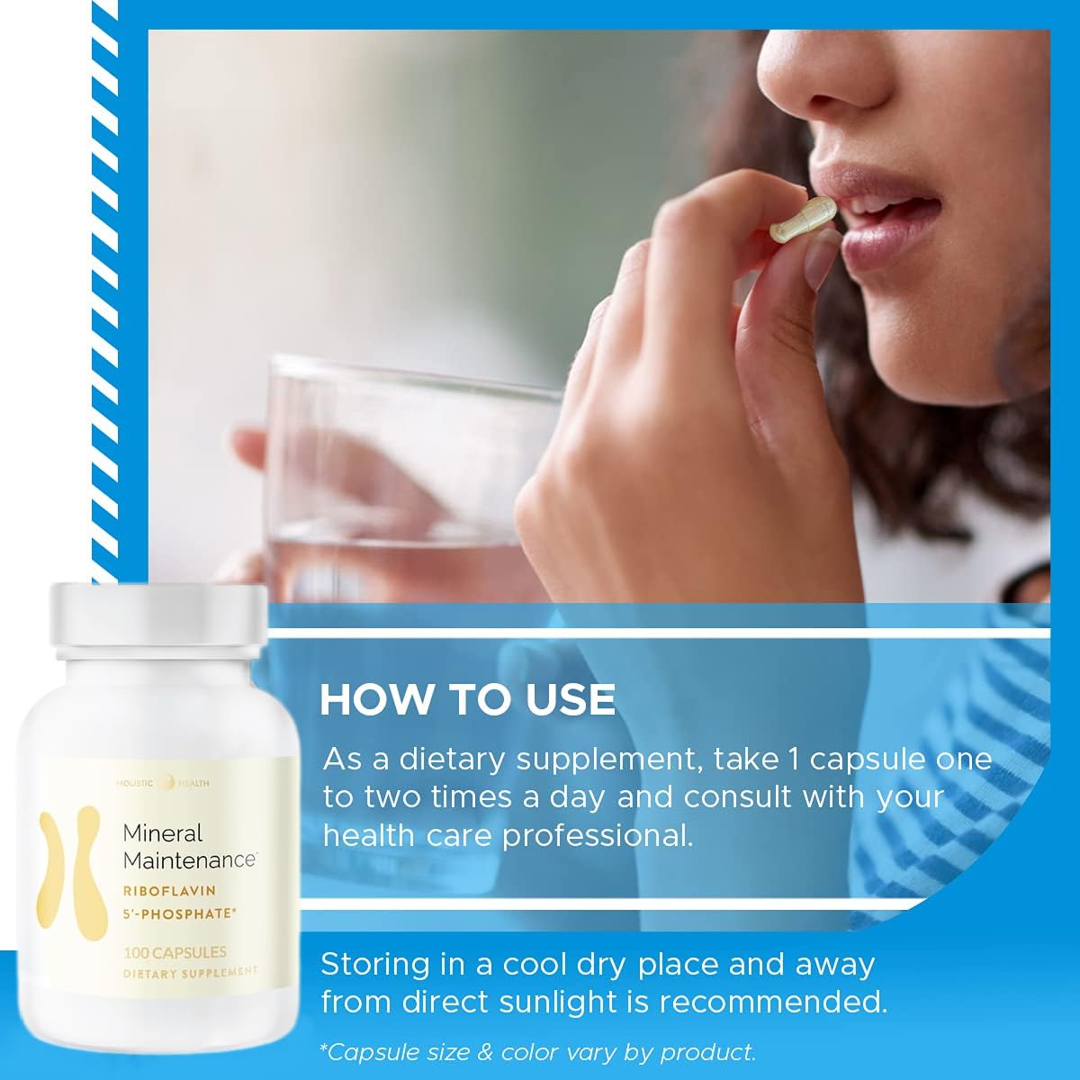 Suplemento energético Holistic Health vitamina B2 riboflavina