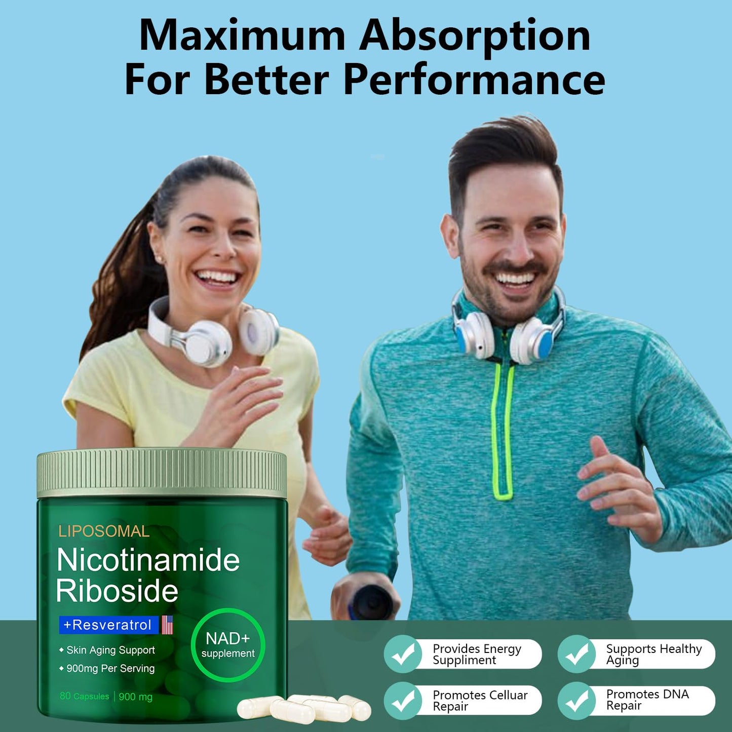 Suplemento para energía y concentración ribósido de nicotinamida