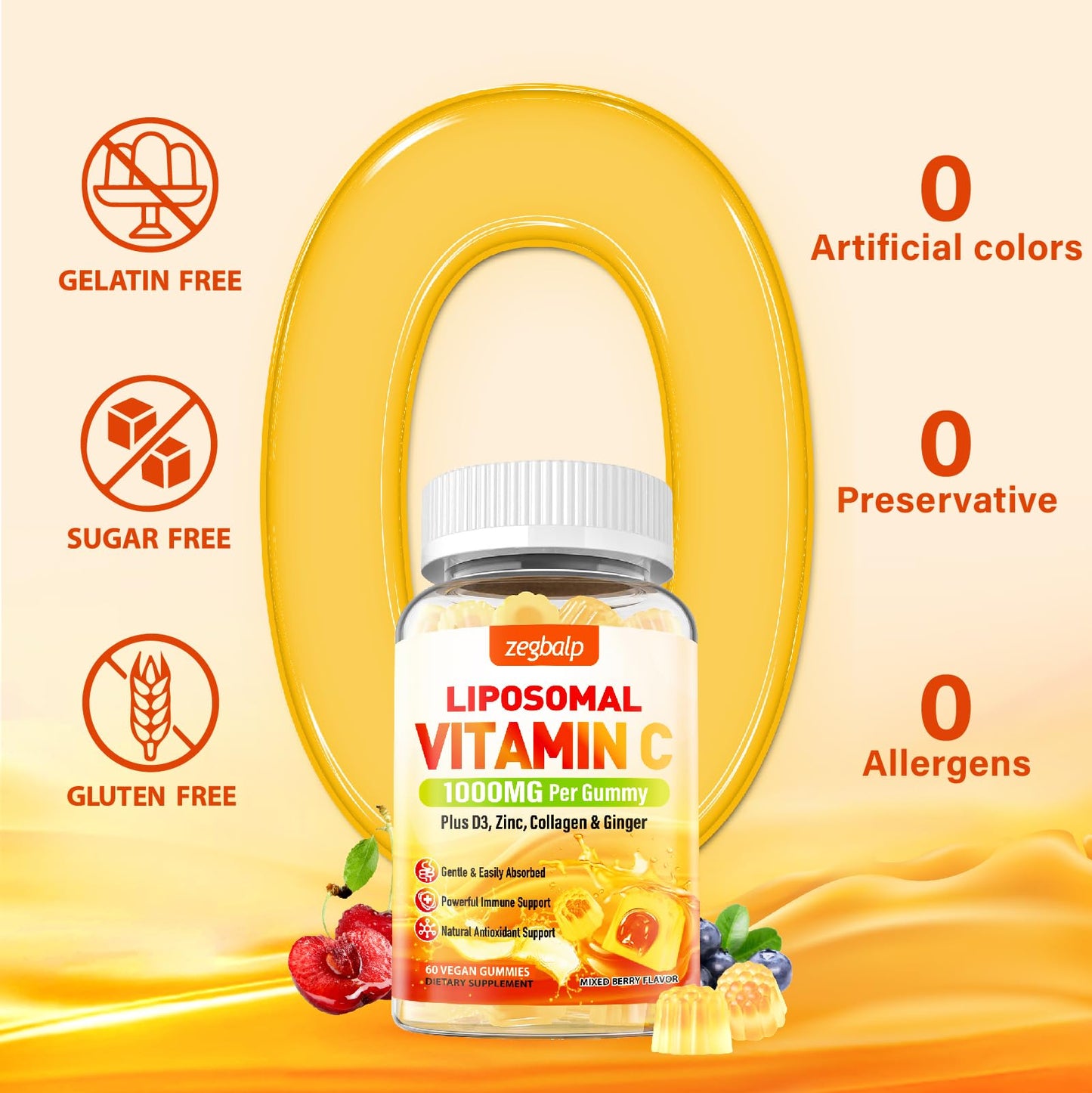 Suplemento de energía y salud de la piel con vitamina C
