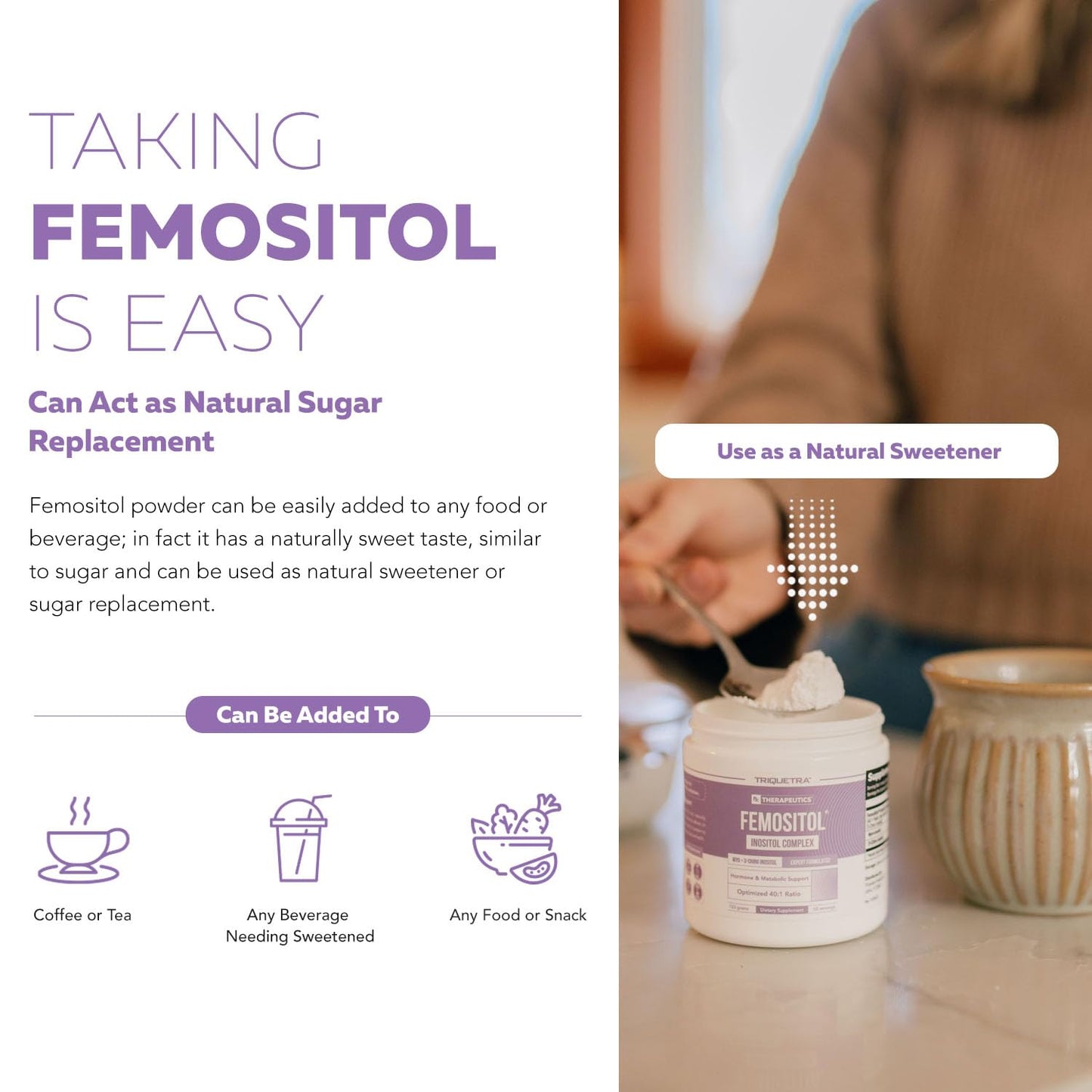 Suplemento FemoSitol 40:1 inositol para fertilidad femenina