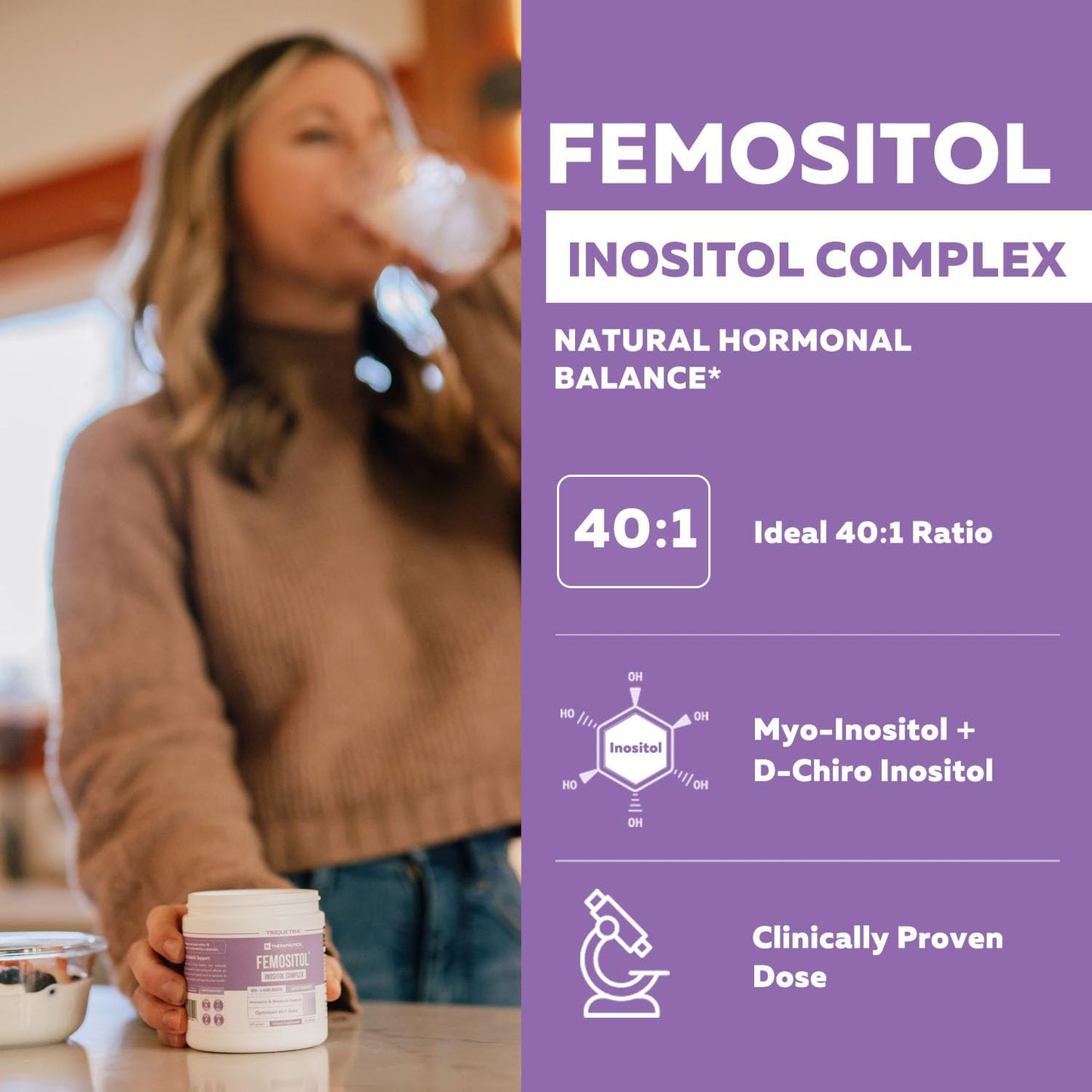 Suplemento FemoSitol con Inositol 40:1 para salud ovárica