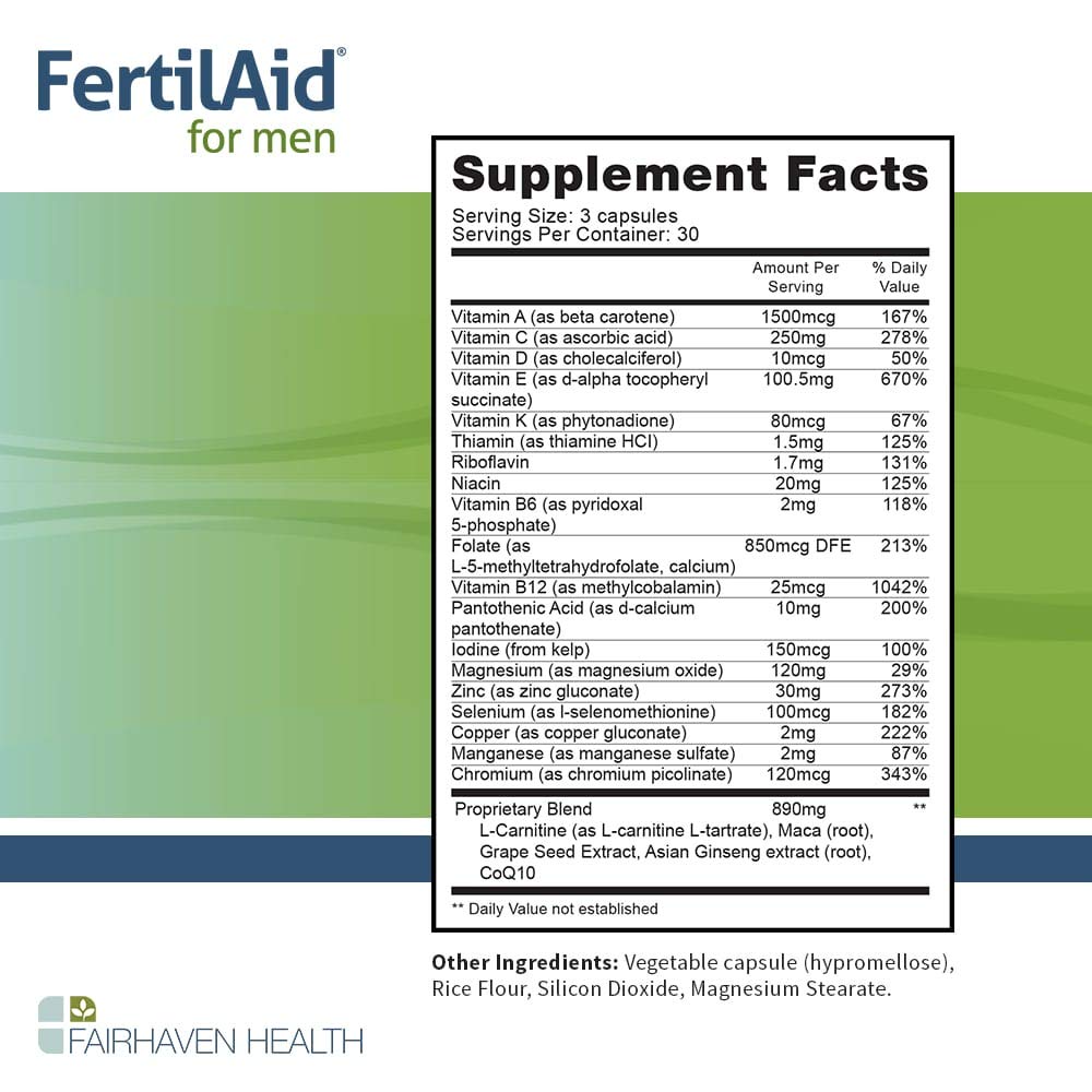 Suplemento FertilAid para multiplicar esperma hombre