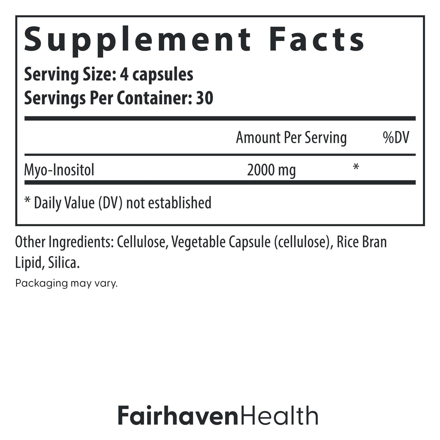 Suplemento fertilidad Fairhaven Health mio-inositol