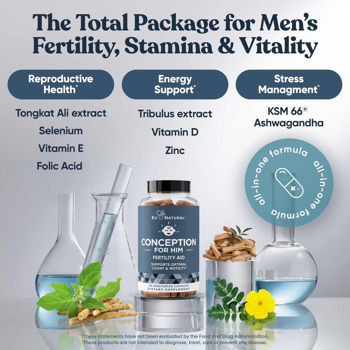 Suplemento para fertilidad masculina Conception For Him en cápsulas blandas