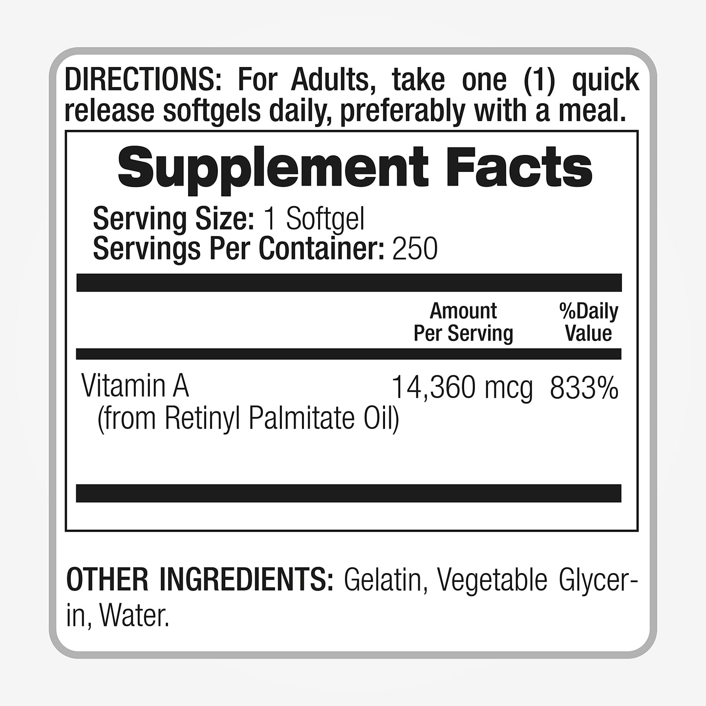 Suplemento FITO MEDIC'S Vitamina A alta potencia 25,000 UI
