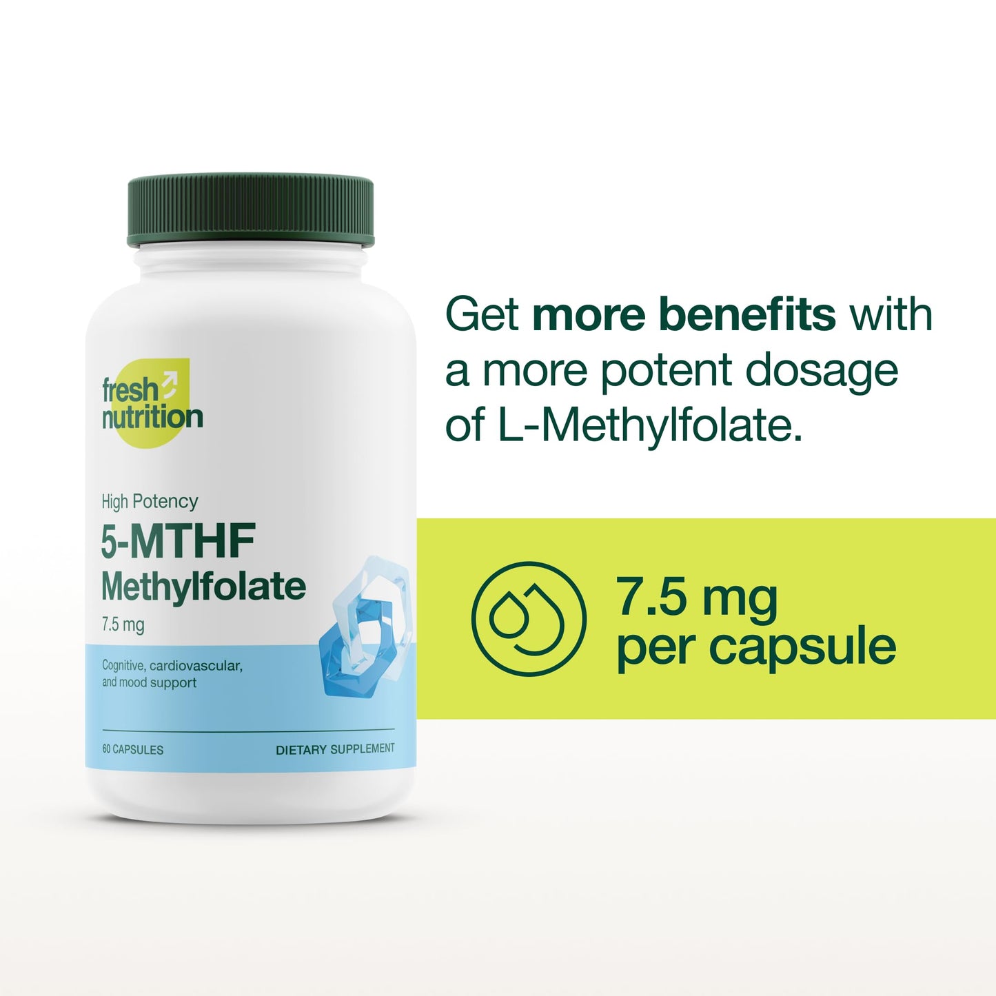 Suplemento Fresh Nutrition metilfolato cápsulas veganas
