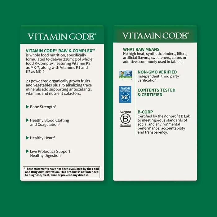 Suplemento Garden of Life complejo k con antioxidantes y probióticos