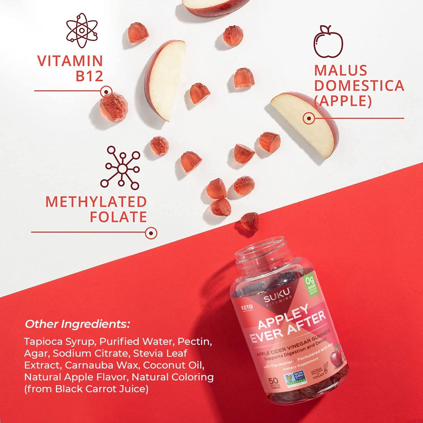 Suplemento gomitas B12 y vinagre de manzana SUKU