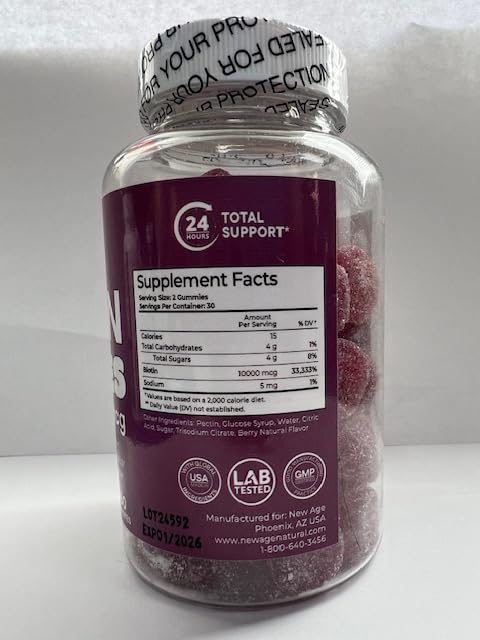 Suplemento gomitas biotina NEW AGE 10000 mcg biber en USA