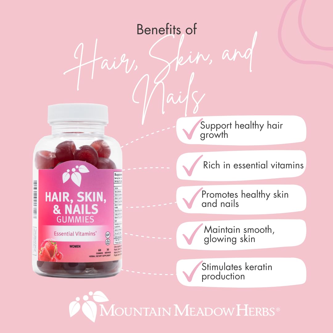 Suplemento gomitas biotina para belleza y bienestar 60 unidades mountain meadow herbs