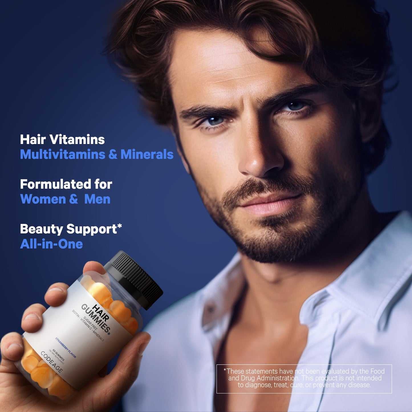 Suplemento gomitas para cabello piel y uñas women men
