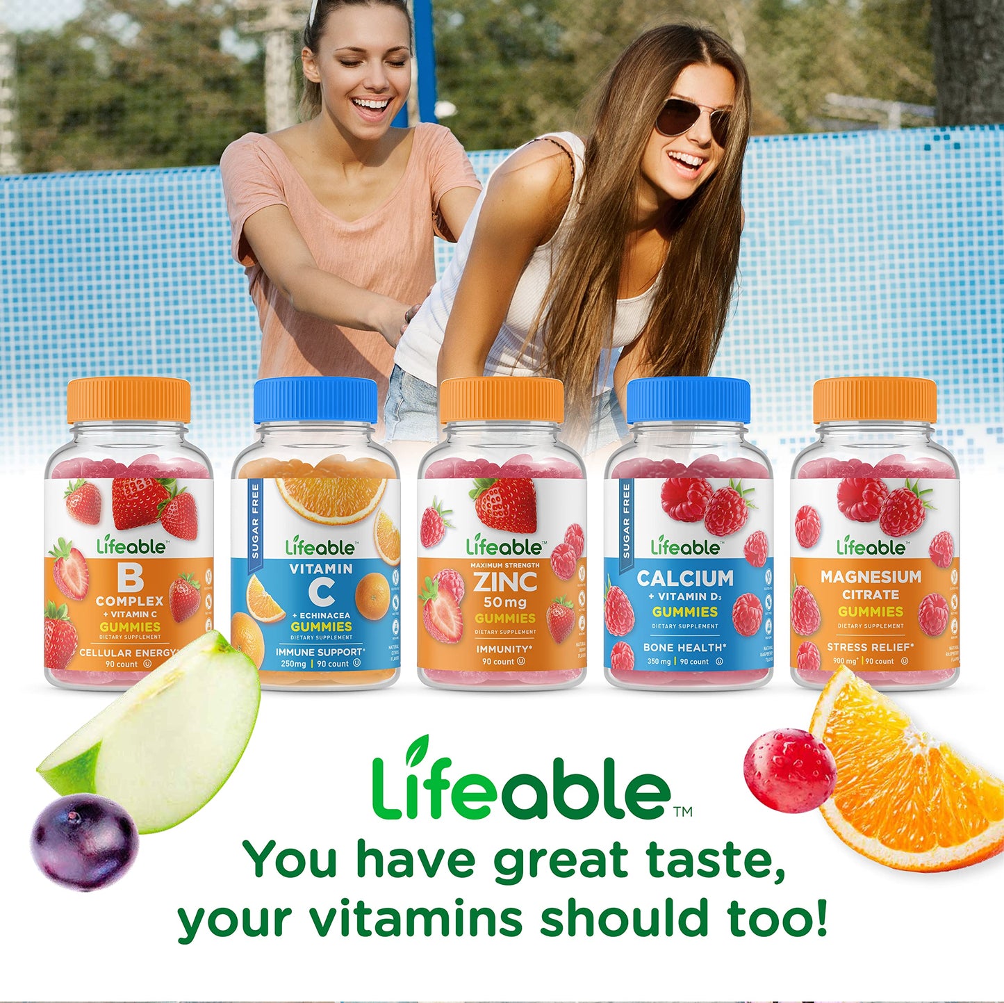 Suplemento gomitas Lifeable vitamina D 5000 IU y vitamina C 250mg