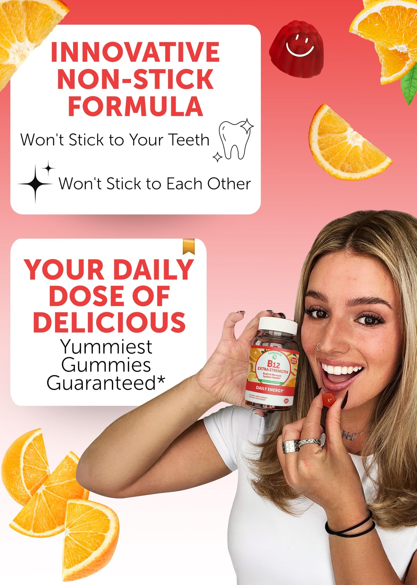 Suplemento gomitas vitamina b12 y vitaminas mujeres