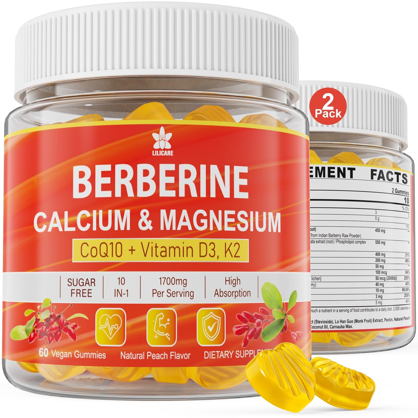 Suplemento gomitas vitamina c berberina calcio magnesio