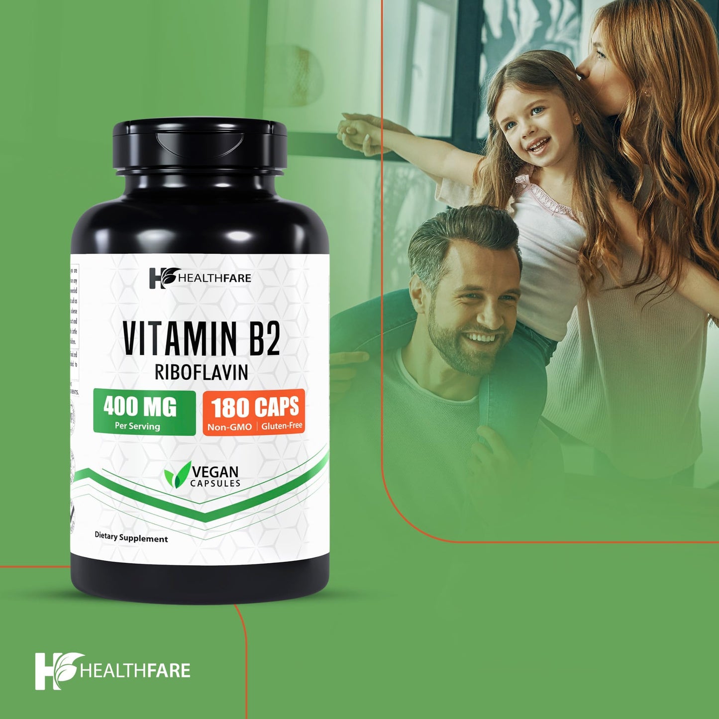 Suplemento Healthfare vitamina B2 400 mg