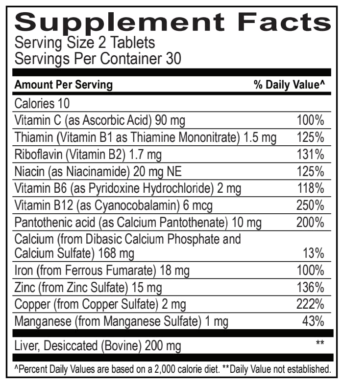 Suplemento hematológico Globulo Rojo con vitaminas B